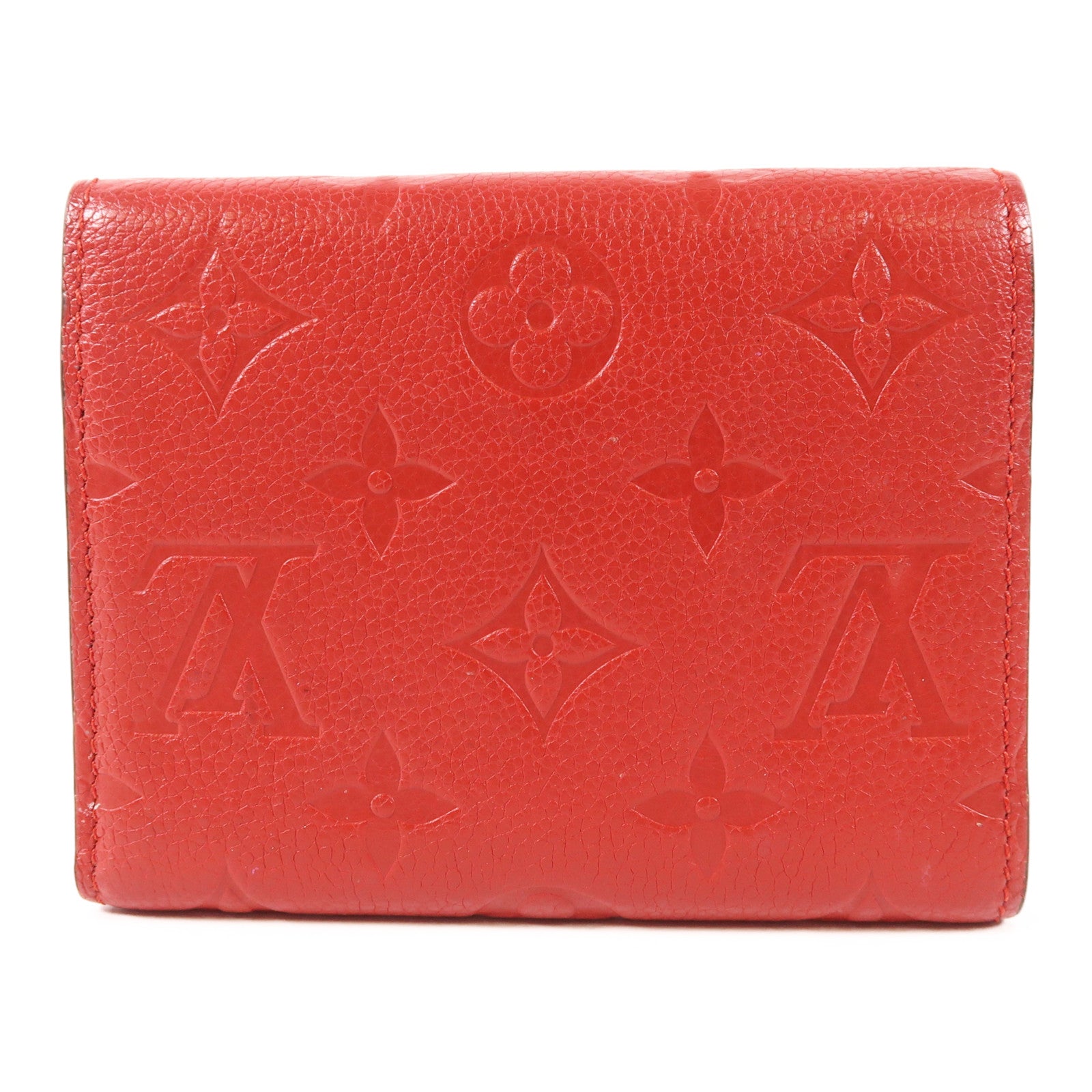 LOUIS VUITTON LV GHW Victorine Tri-fold Wallet Monogram Empreinte Red