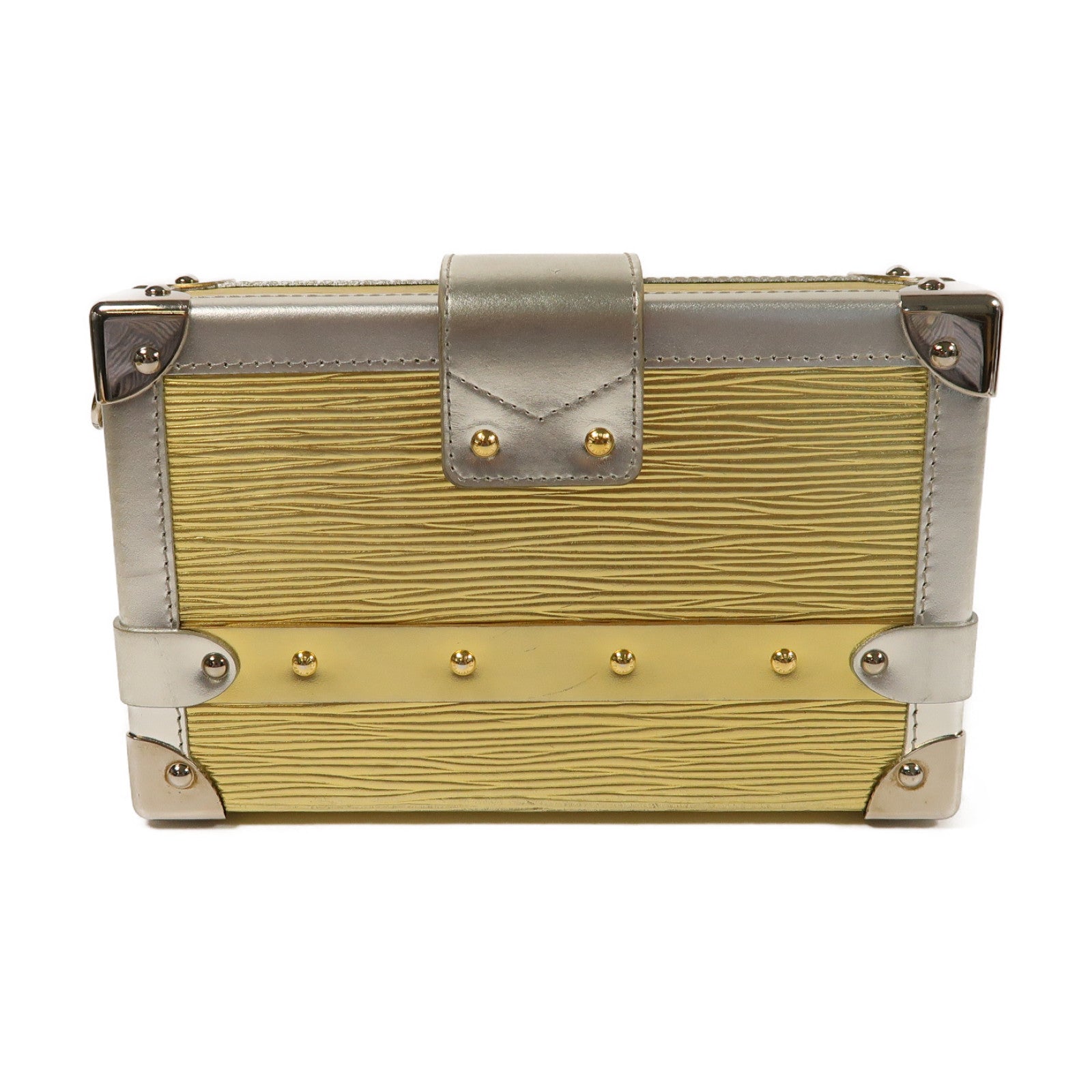 LOUIS VUITTON Epi/金屬Petite Malle金扣/銀扣肩背袋金色