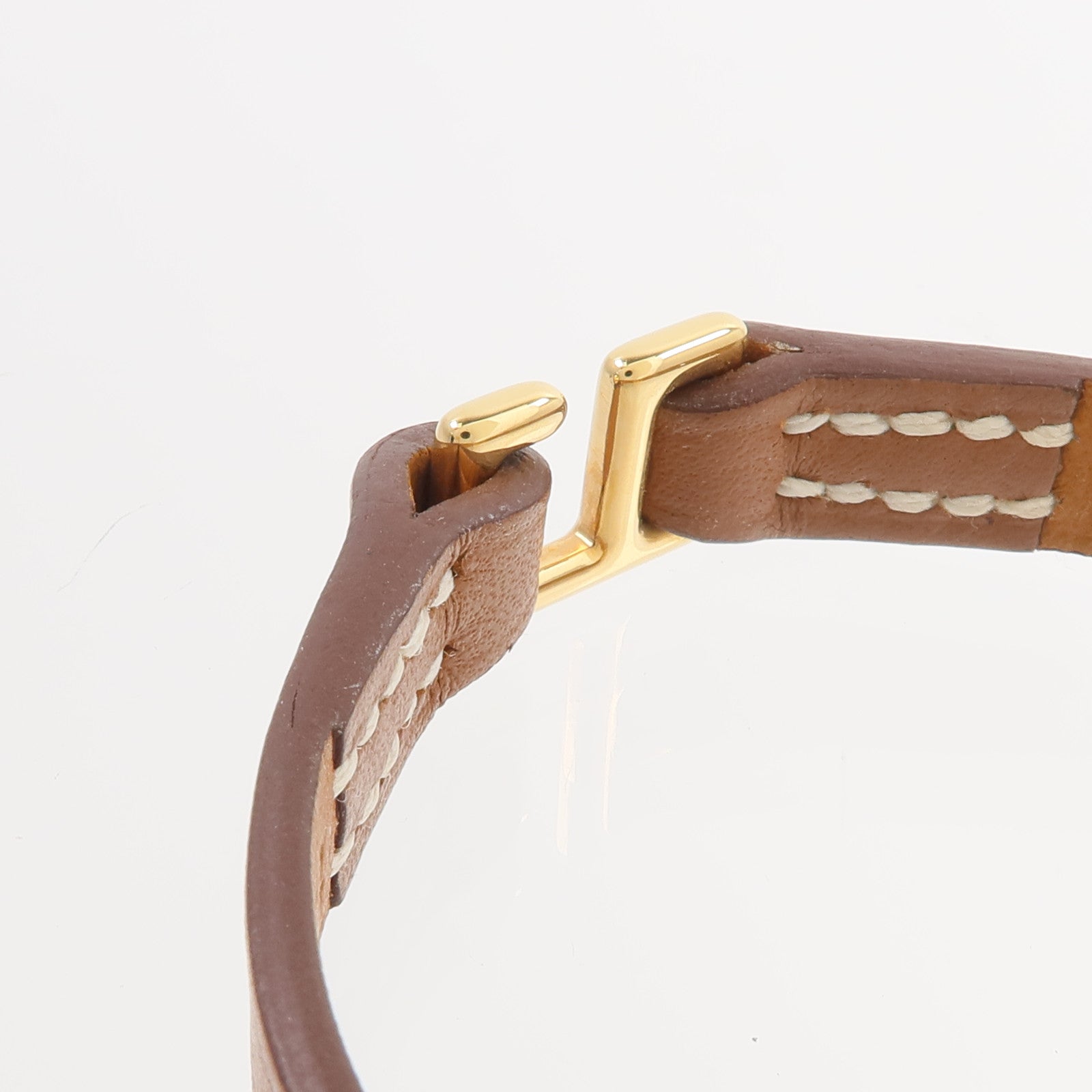 HERMES Swift皮革Rivale Mini手鏈Gold