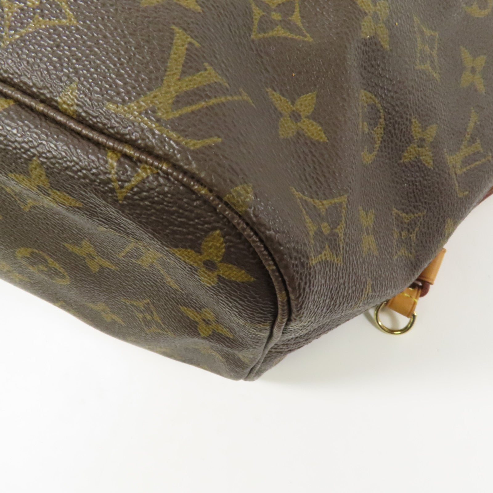 LOUIS VUITTON Monogram Neverfull MM金扣手挽袋