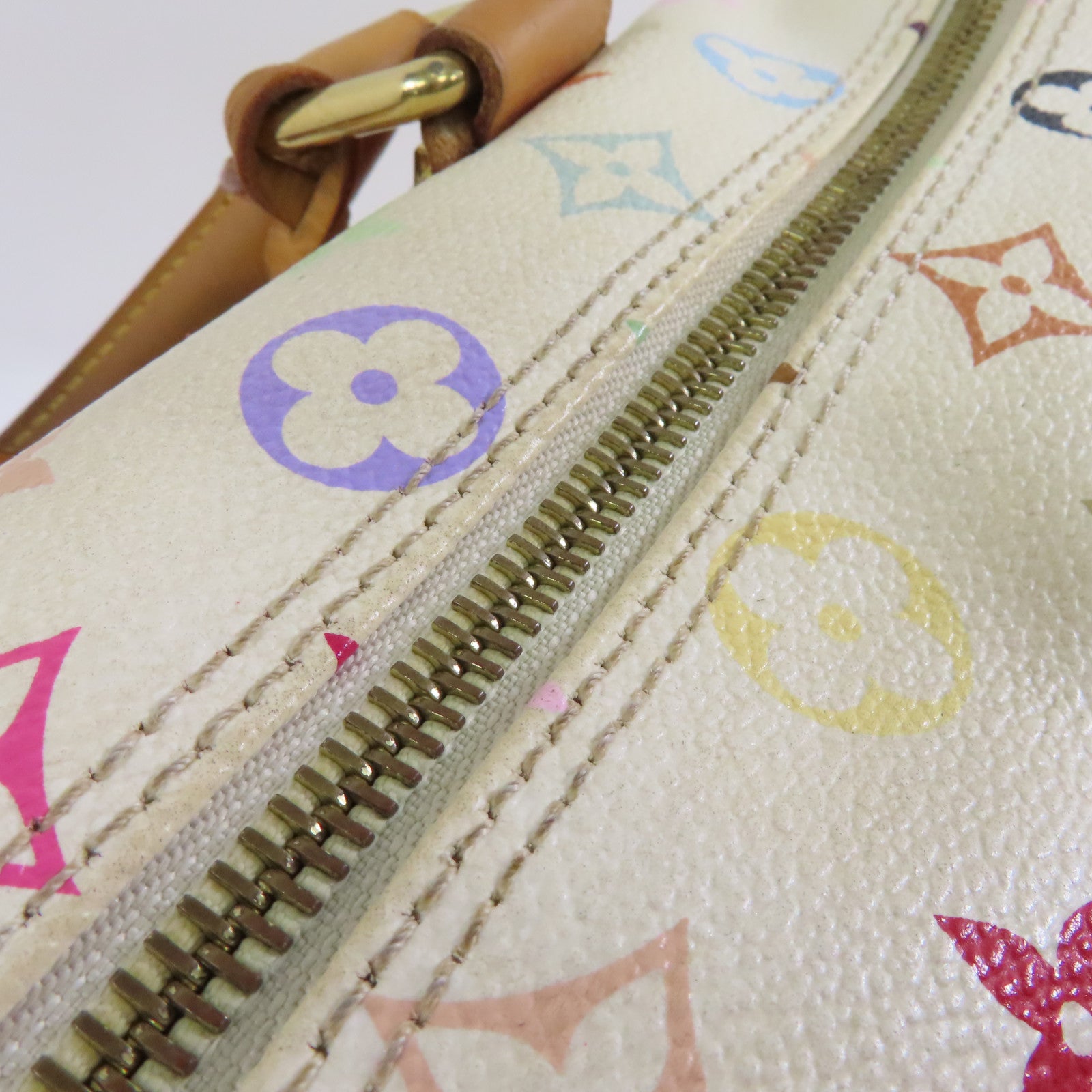 LOUIS VUITTON Monogram Multicolore Speedy 30金扣手挽袋白色/彩色