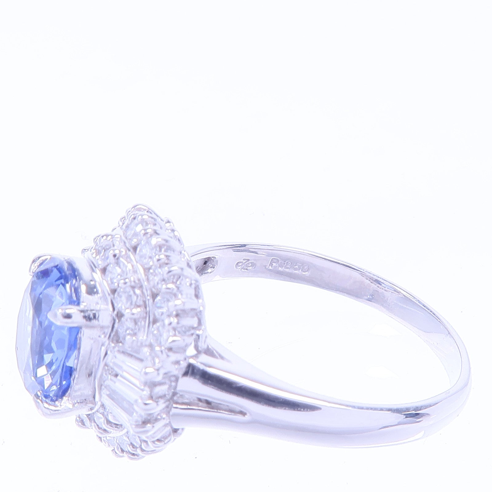 JEWELRY PT850鉑金/藍寶石Sapphire Diamond Ring鑽石戒指US#6.25