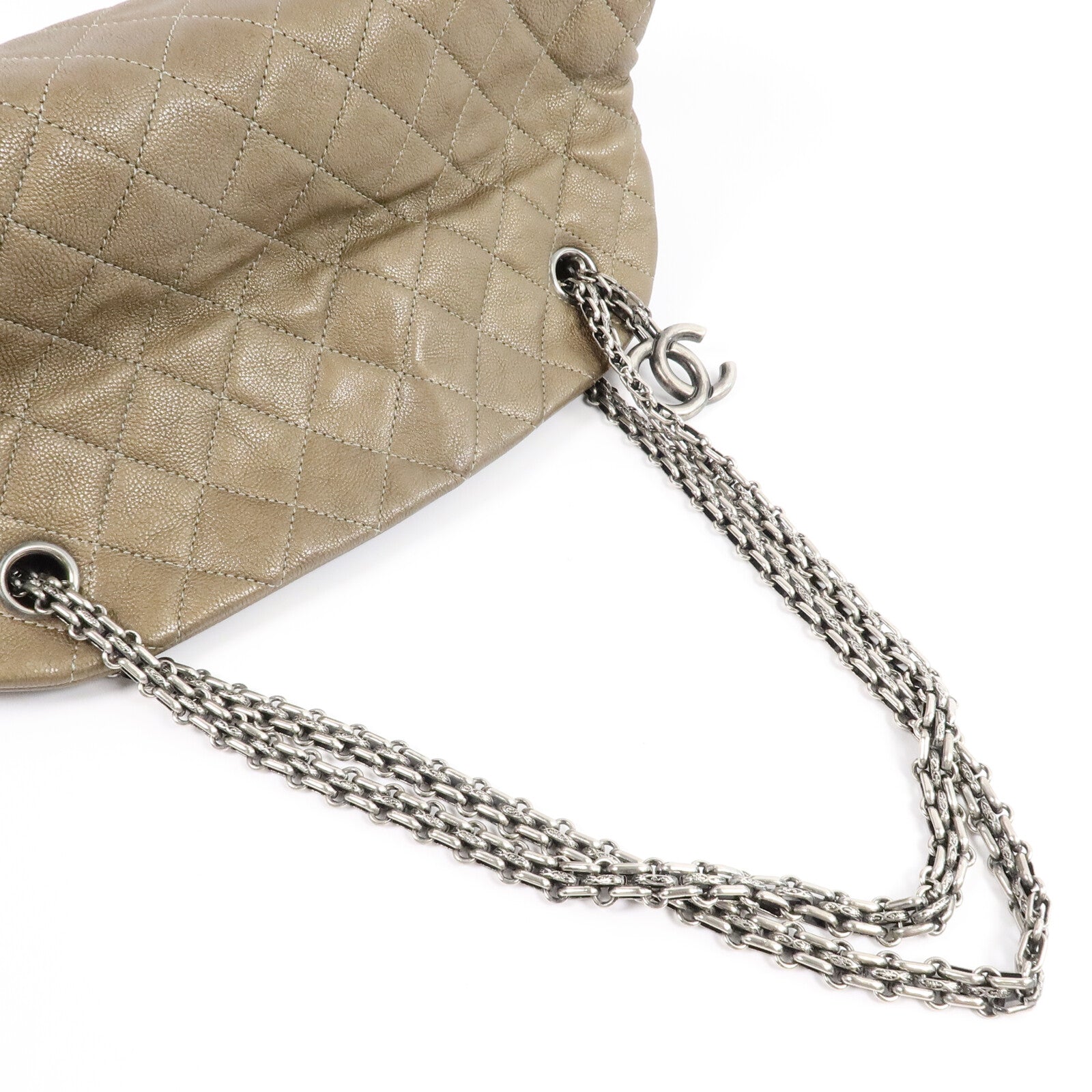CHANEL 牛皮皮革Just Mademoiselle Bowling Bag鏈帶肩背袋