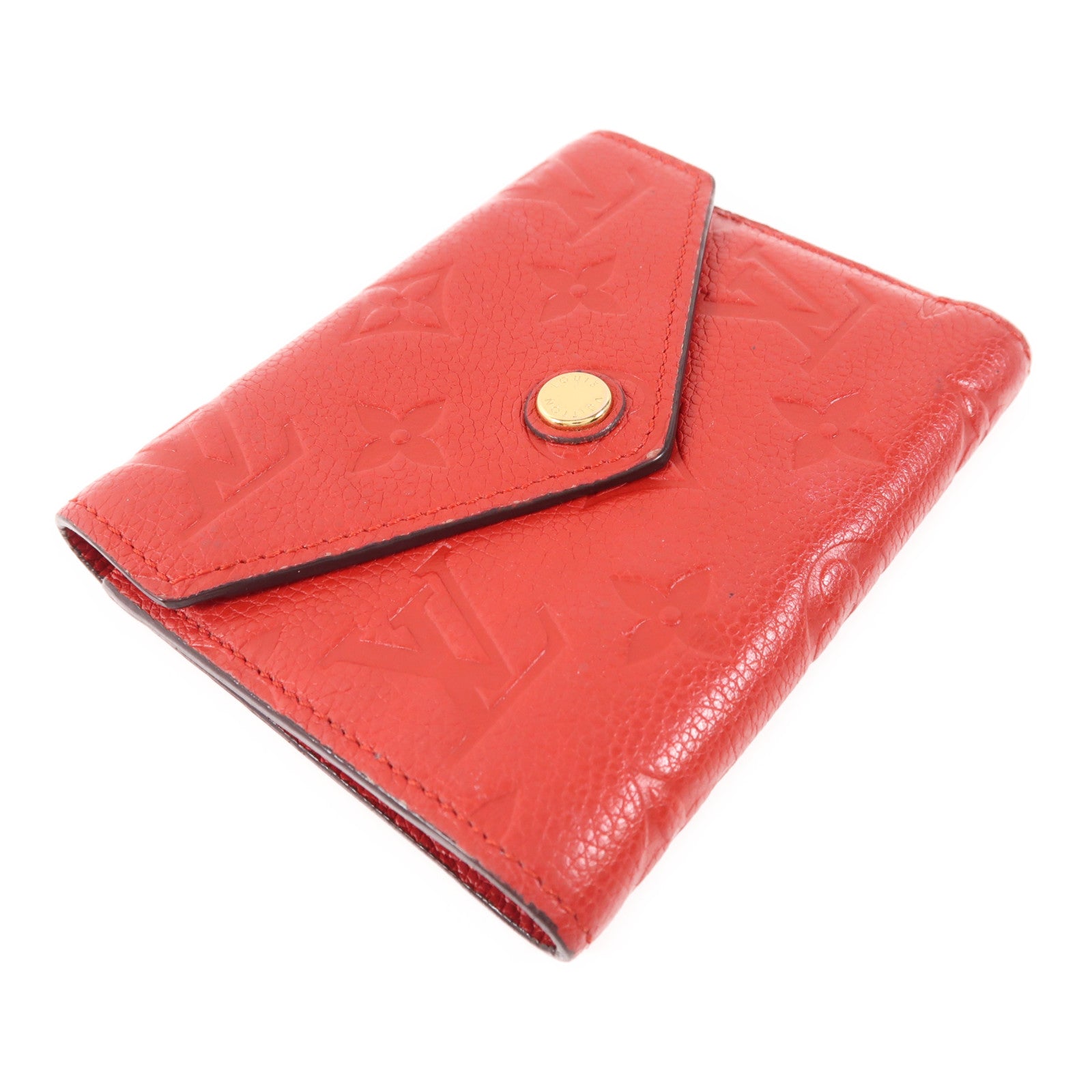 LOUIS VUITTON LV GHW Victorine Tri-fold Wallet Monogram Empreinte Red
