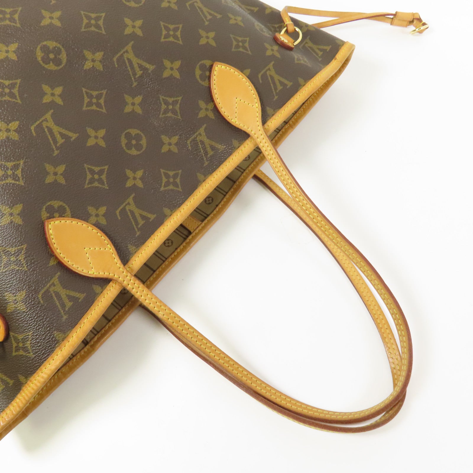 LOUIS VUITTON Monogram Neverfull MM金扣手挽袋