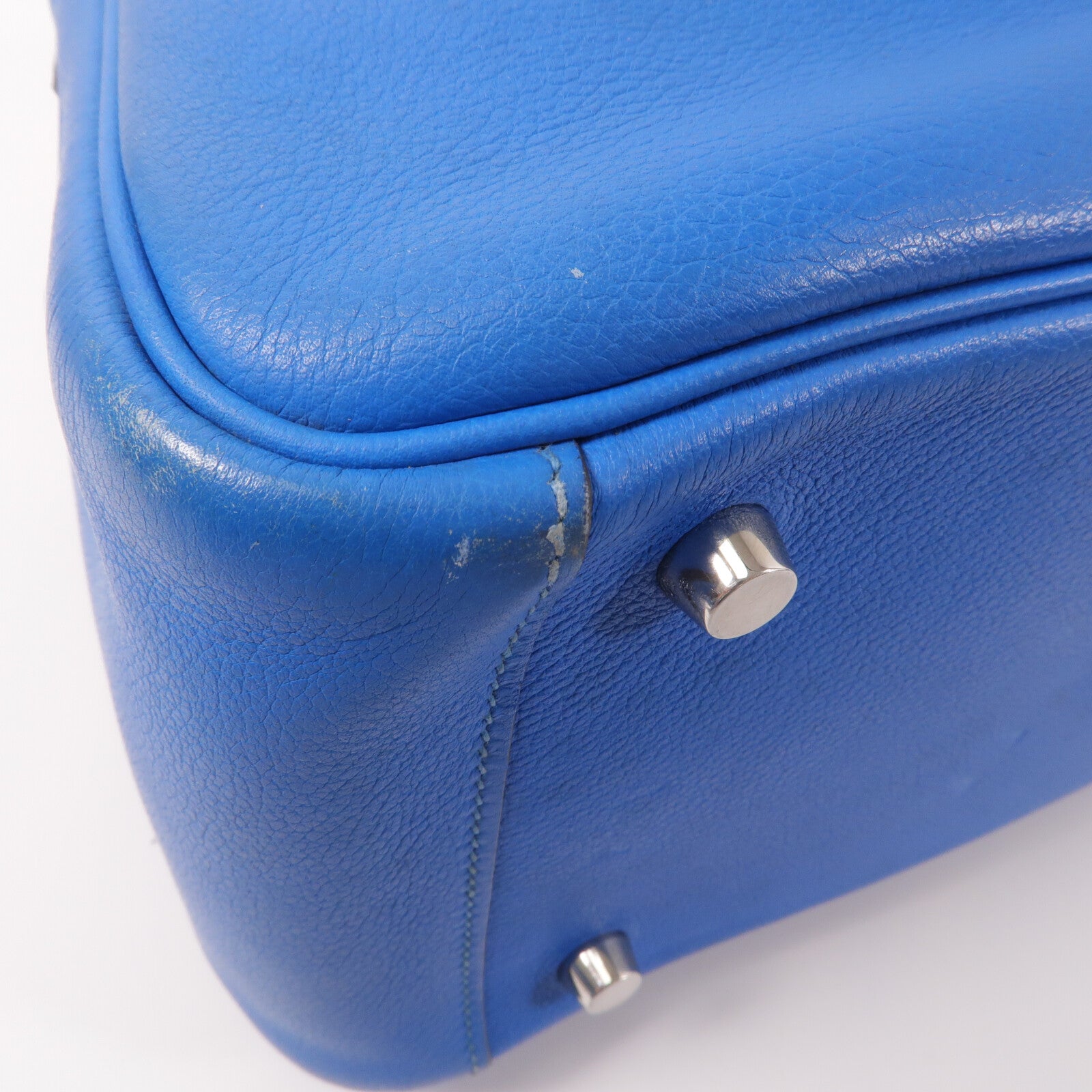 HERMES Evercolor皮革Lindy 26手挽肩背兩用袋Blue Hydra