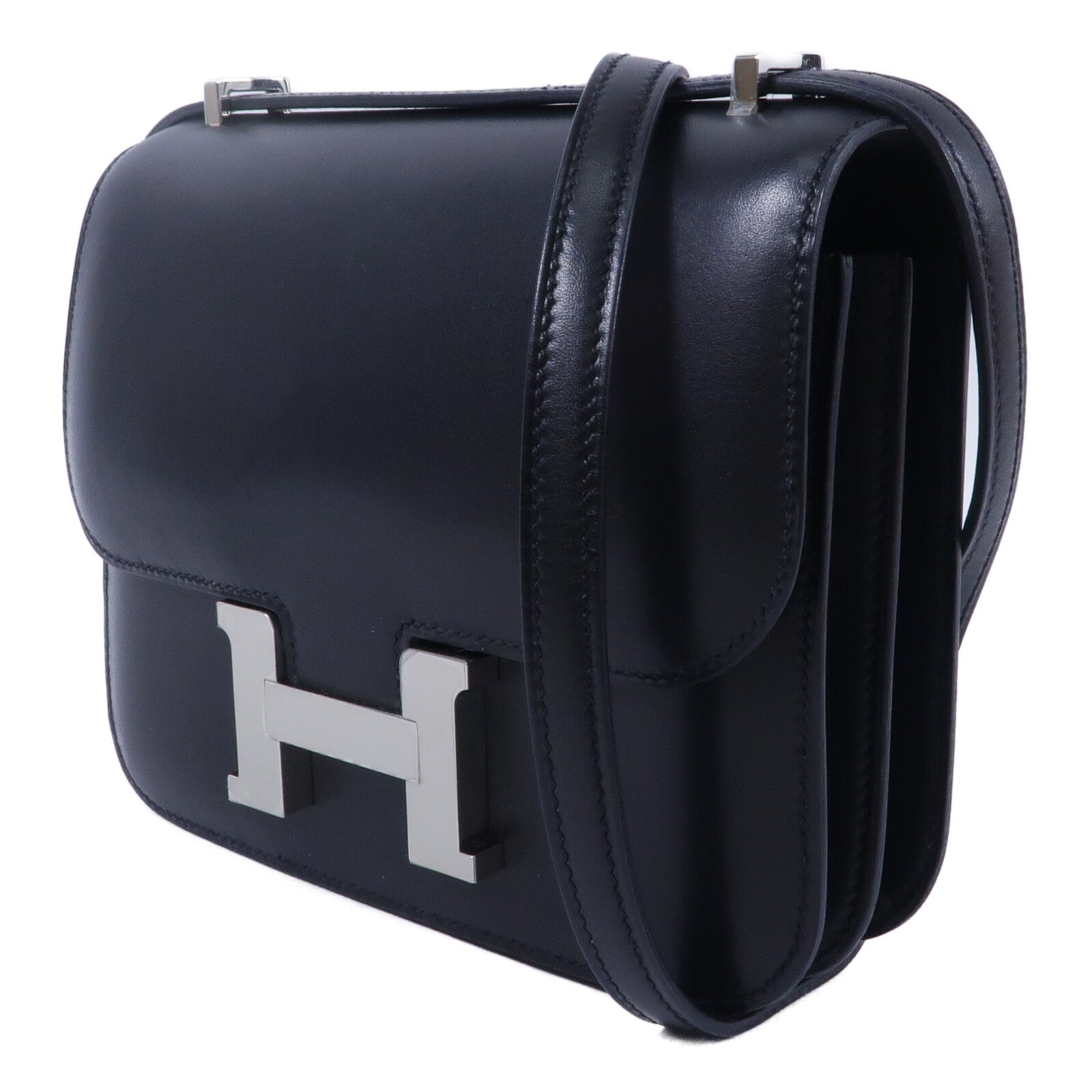 HERMES Evercalf皮革Constance Mini肩背袋Noir