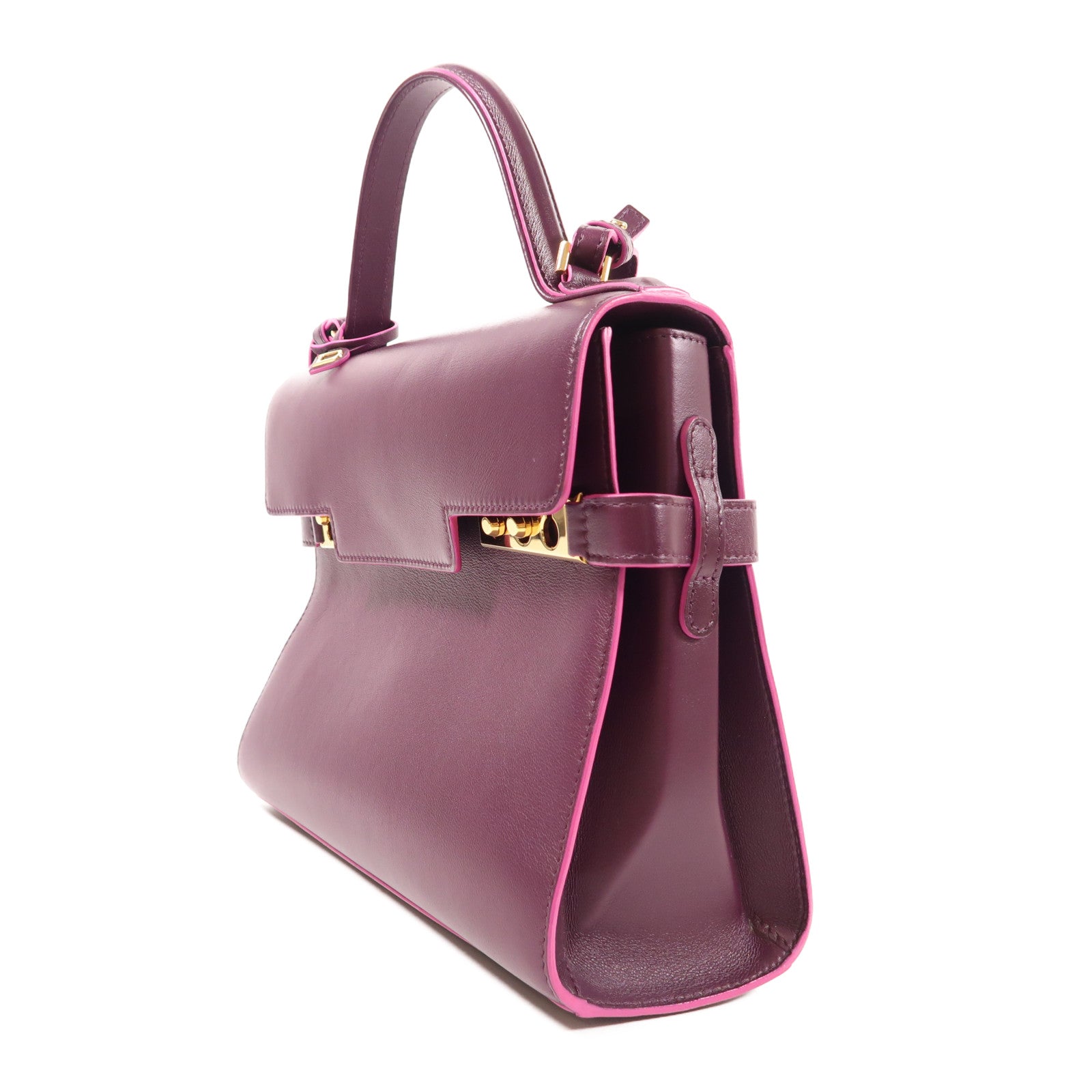Delvaux 牛皮皮革Tempete金扣手挽肩背兩用袋