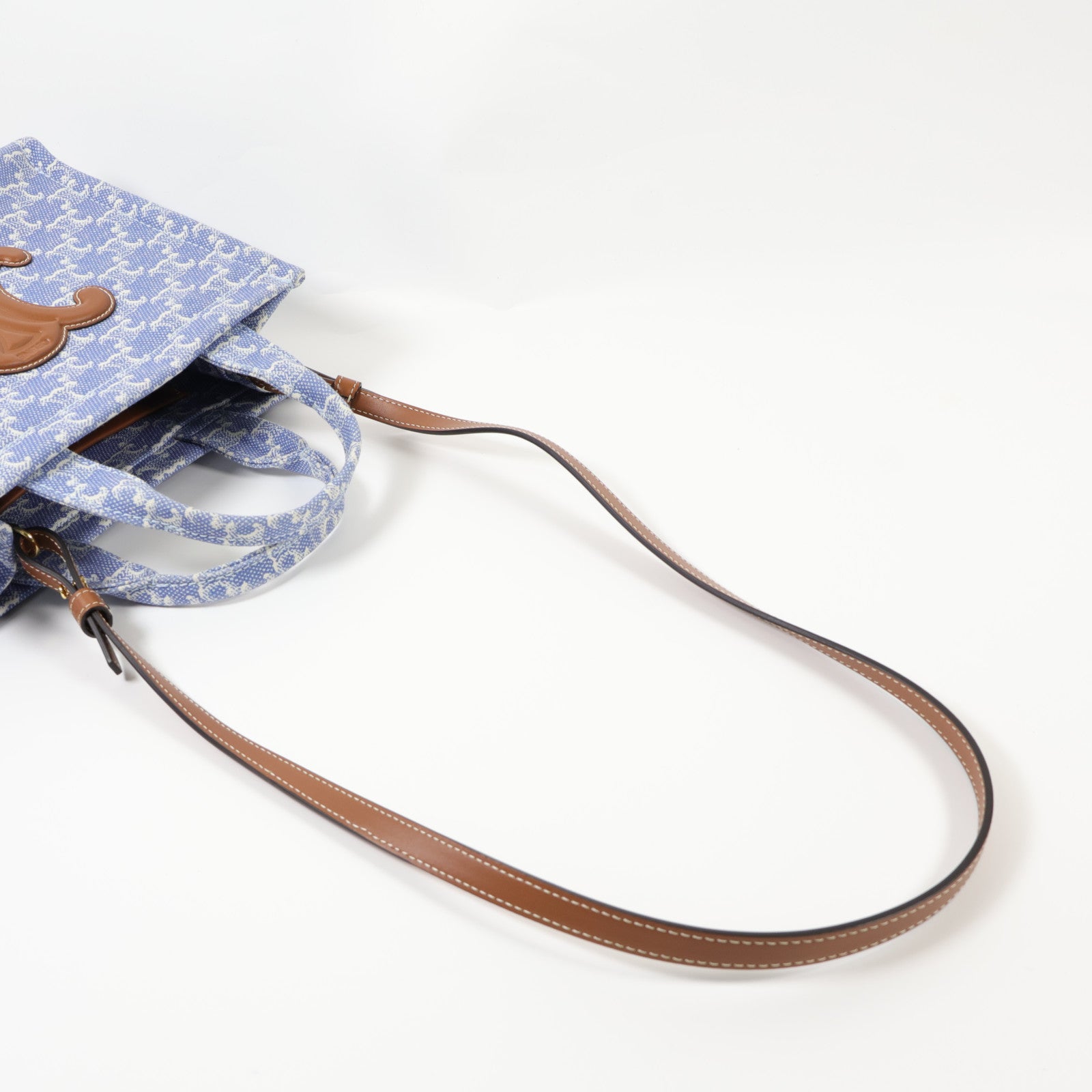 CELINE 帆布Small Cabas Thais金扣手挽肩背兩用袋