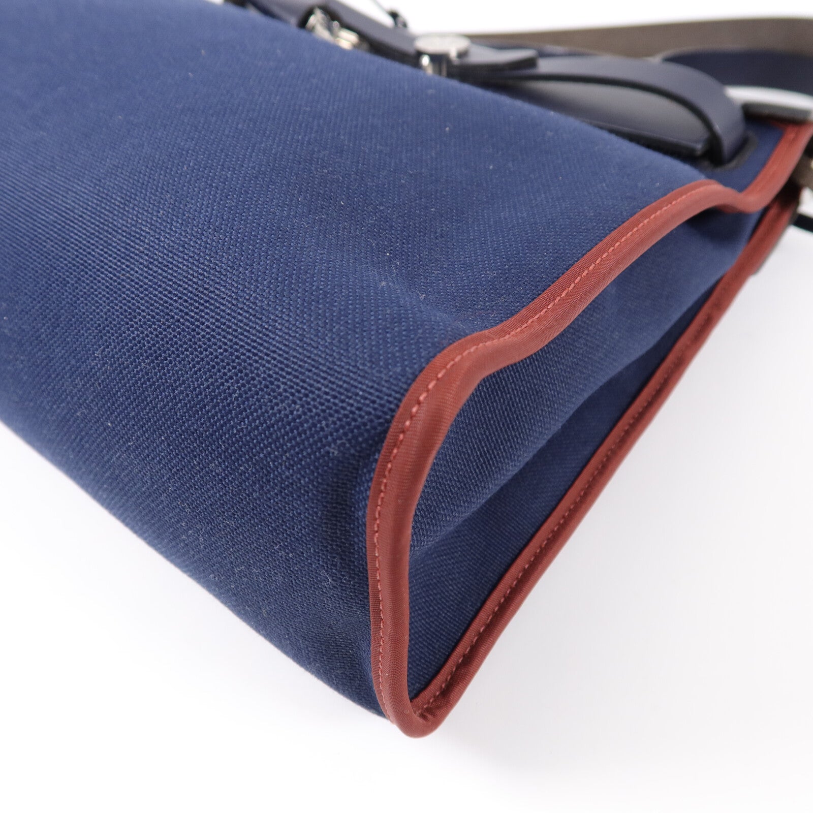 HERMES 帆布Herbag PM手挽肩背兩用袋Bleu Marine