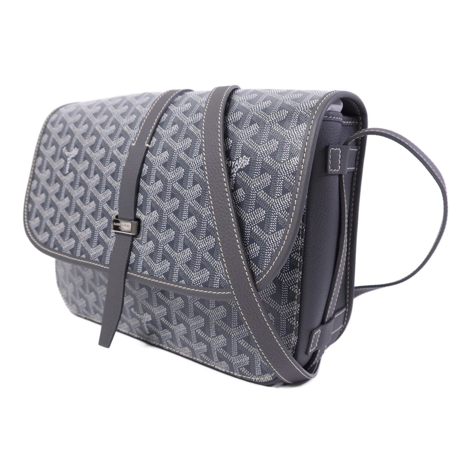GOYARD 塗層帆布Belvedere MM銀扣肩背袋