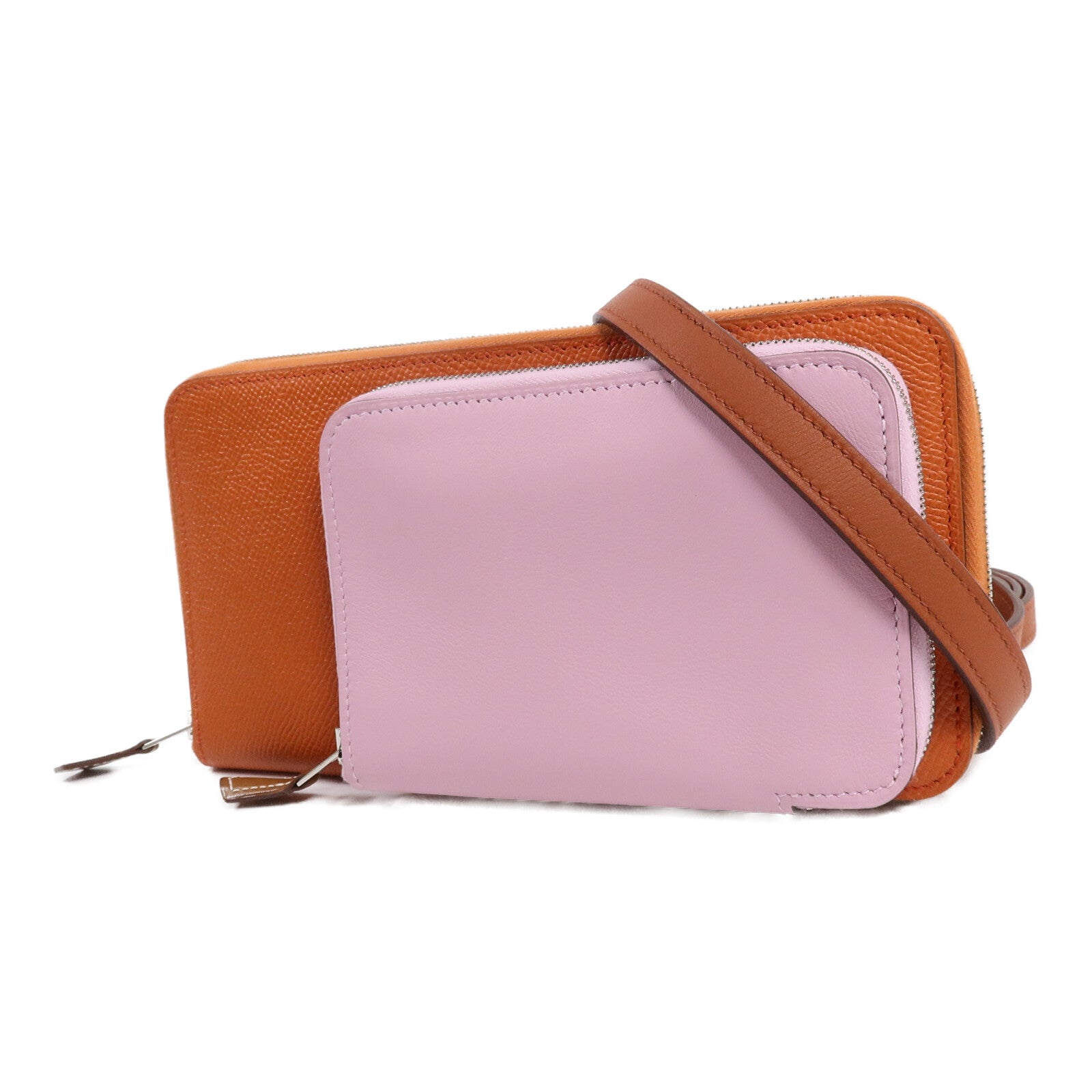 HERMES Epsom/Swift皮革Nouveau To Go肩背袋TerreBattue/MauveSy