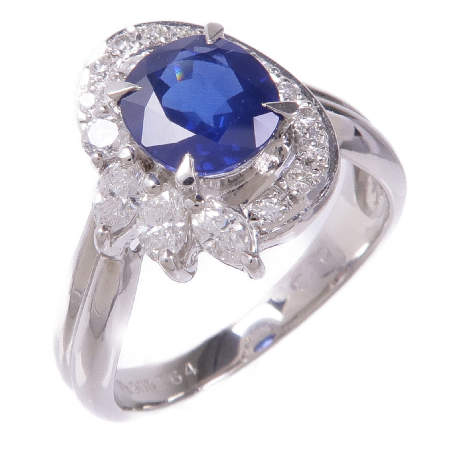 JEWELRY 【激減優惠】PT900鉑金/藍寶石Sapphire Diamond Ring鑽石戒指US#6.25