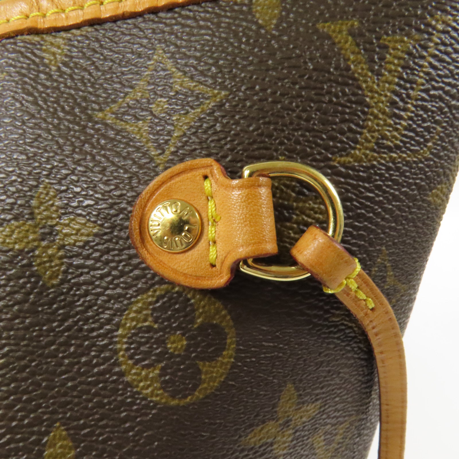 LOUIS VUITTON Monogram Neverfull MM金扣手挽袋