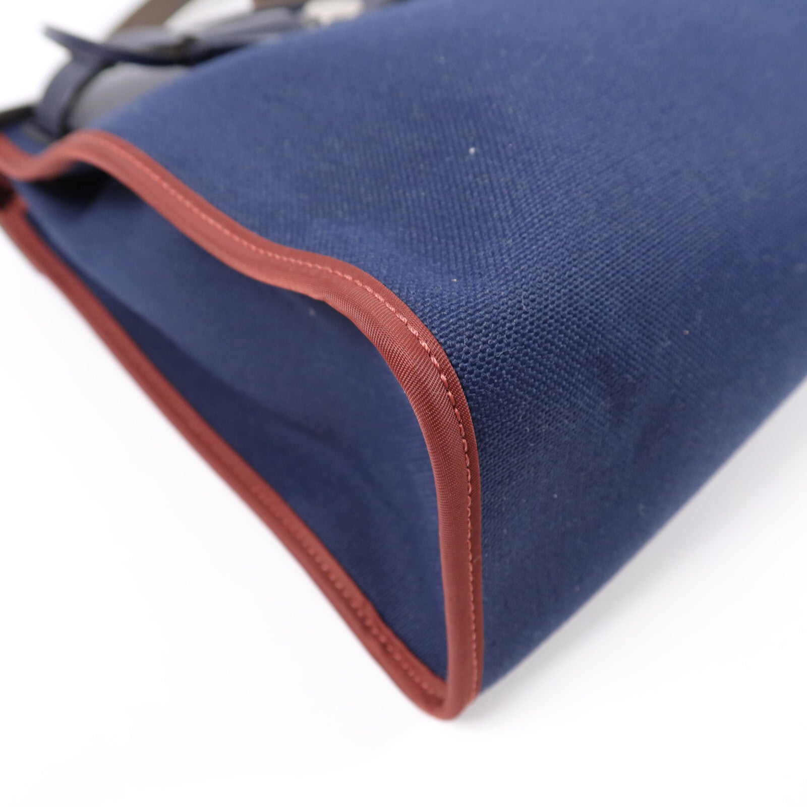 HERMES 帆布Herbag PM手挽肩背兩用袋Bleu Marine