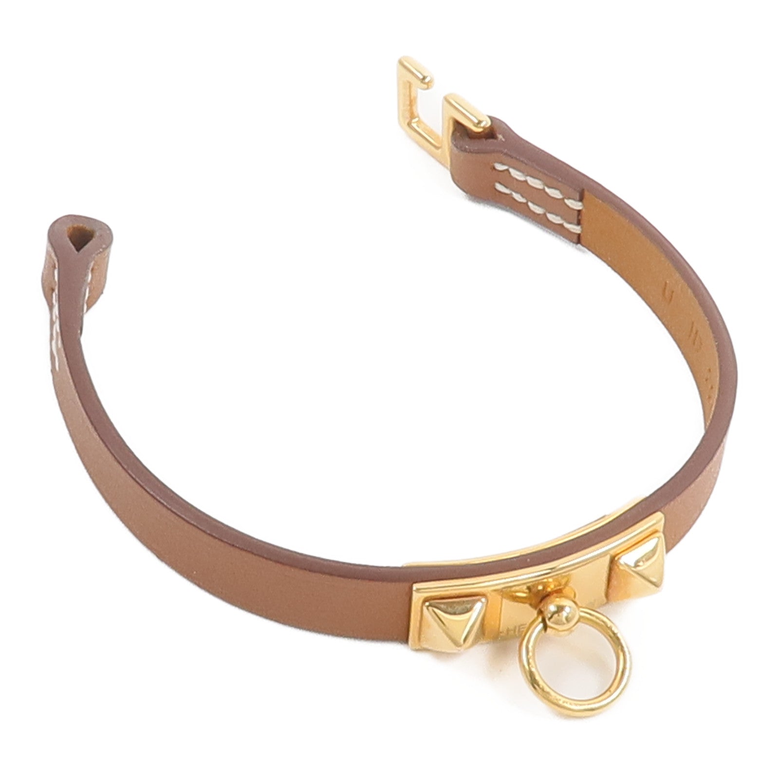 HERMES Swift皮革Rivale Mini手鏈Gold