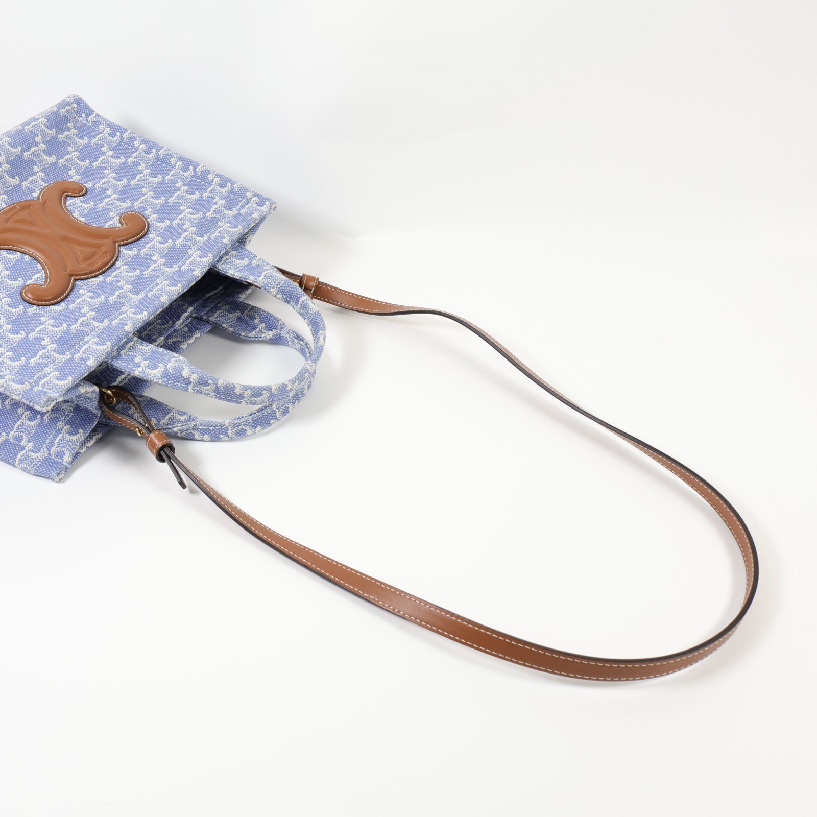 CELINE 帆布Small Cabas Thais金扣手挽肩背兩用袋