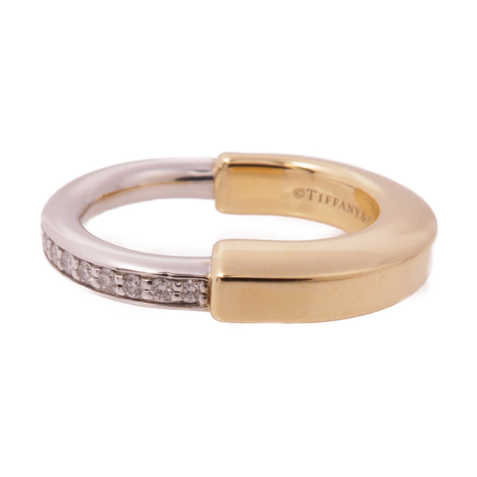 TIFFANY＆CO【激減優惠】 18K玫瑰金/白金Diamond Ring鑽石戒指US#5.75