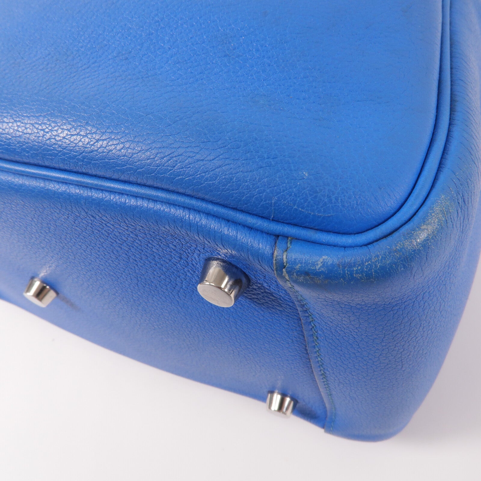 HERMES Evercolor皮革Lindy 26手挽肩背兩用袋Blue Hydra