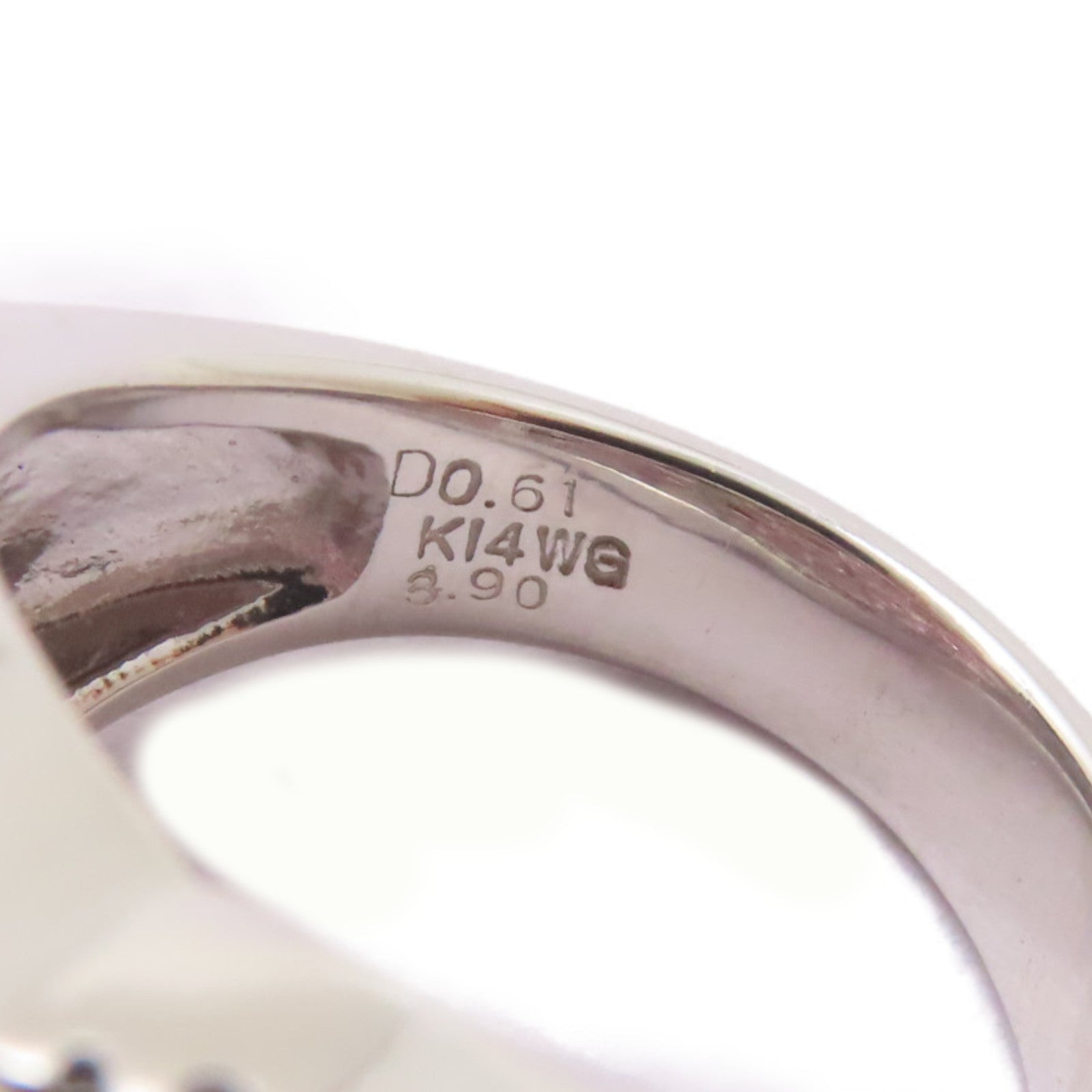 JEWELRY 14K白金/3.9ct粉紅藍寶石/0.61ct鑽石Pink Sapphire Ring戒指US#6.25