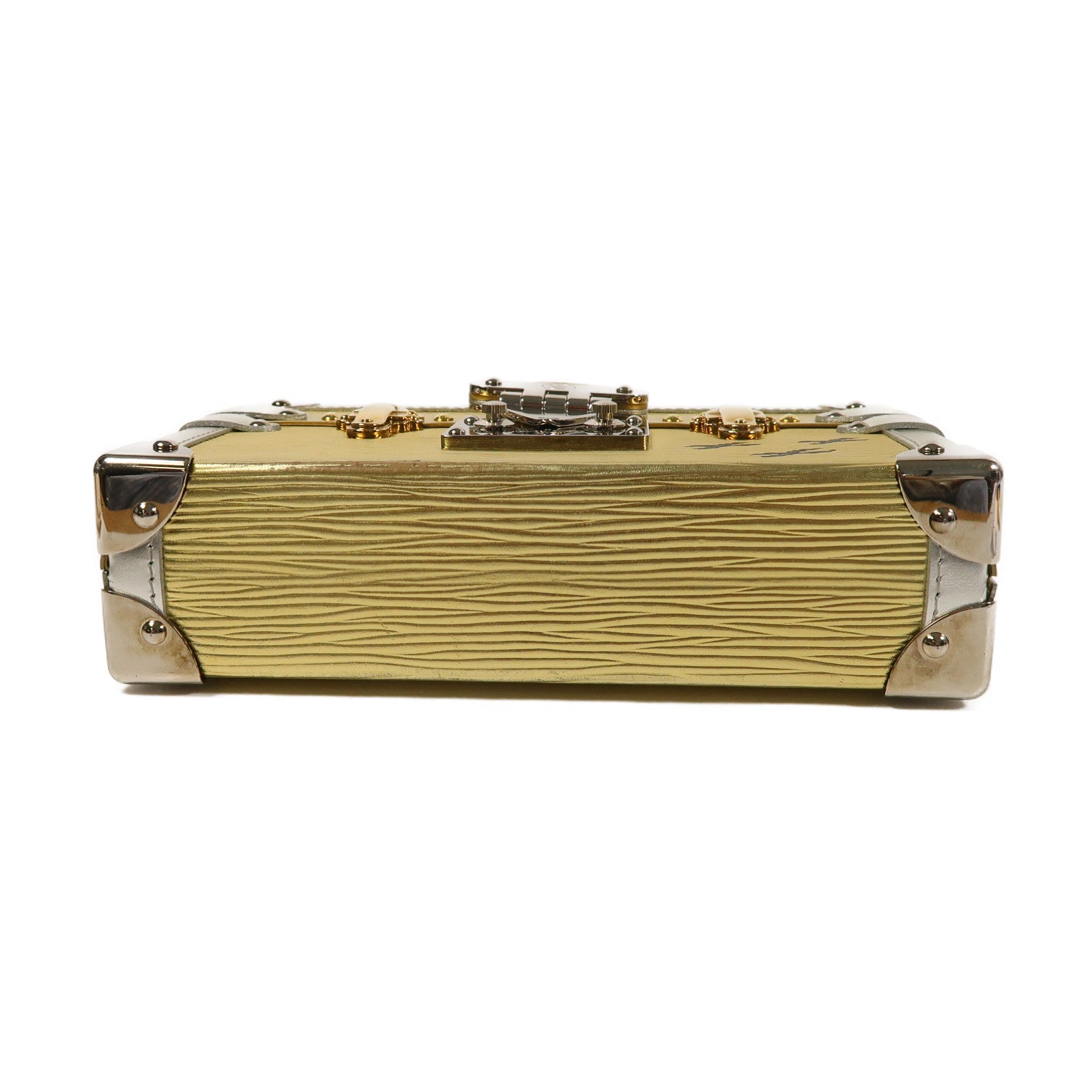 LOUIS VUITTON Epi/金屬Petite Malle金扣/銀扣肩背袋金色