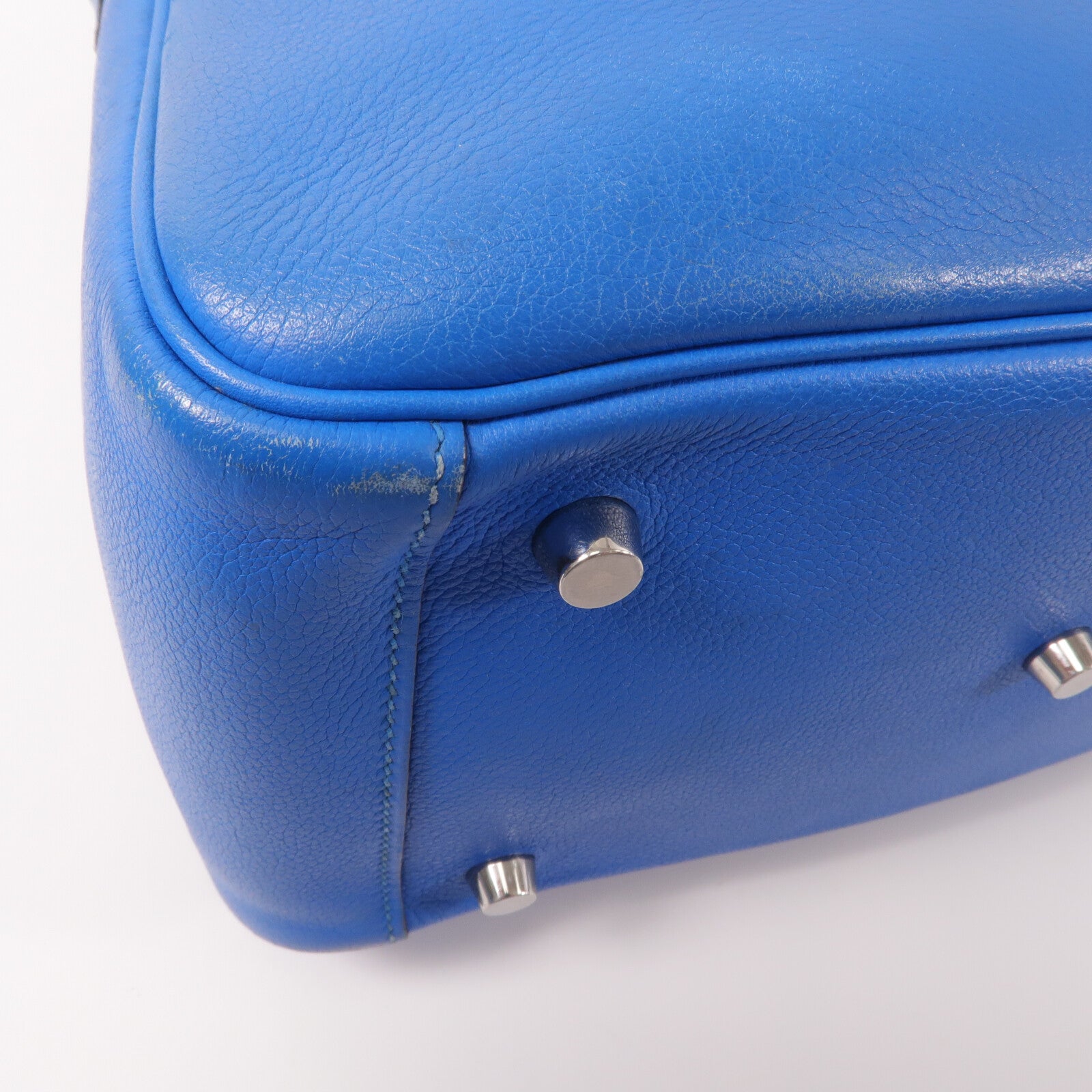 HERMES Evercolor皮革Lindy 26手挽肩背兩用袋Blue Hydra