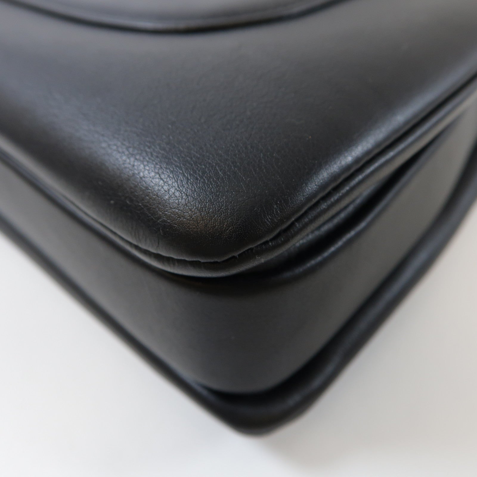 CHANEL 牛皮皮革Chain Shoulder Bag銀扣手挽肩背兩用袋黑色