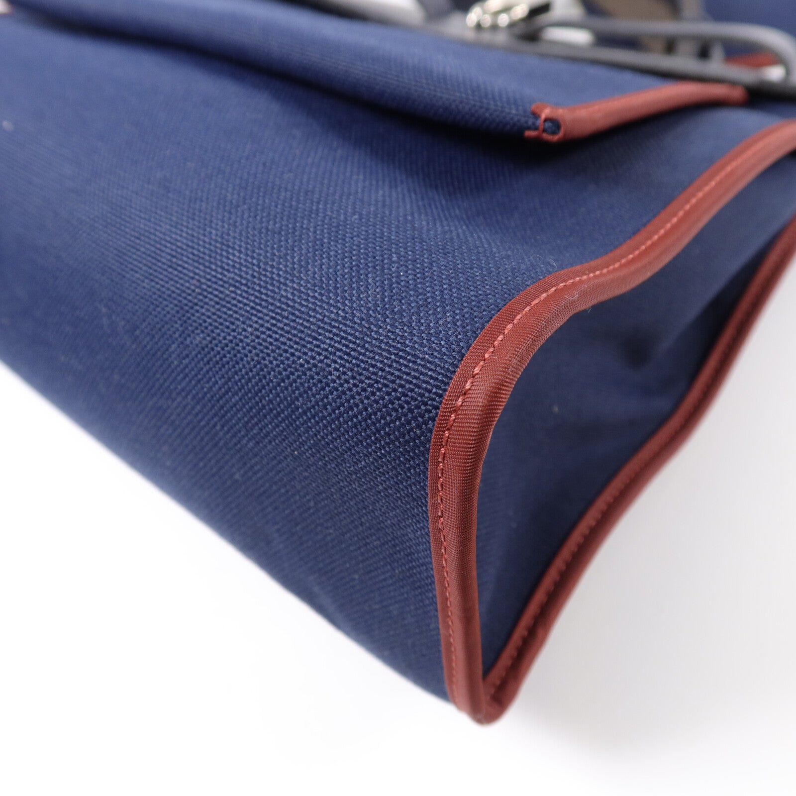 HERMES 帆布Herbag PM手挽肩背兩用袋Bleu Marine