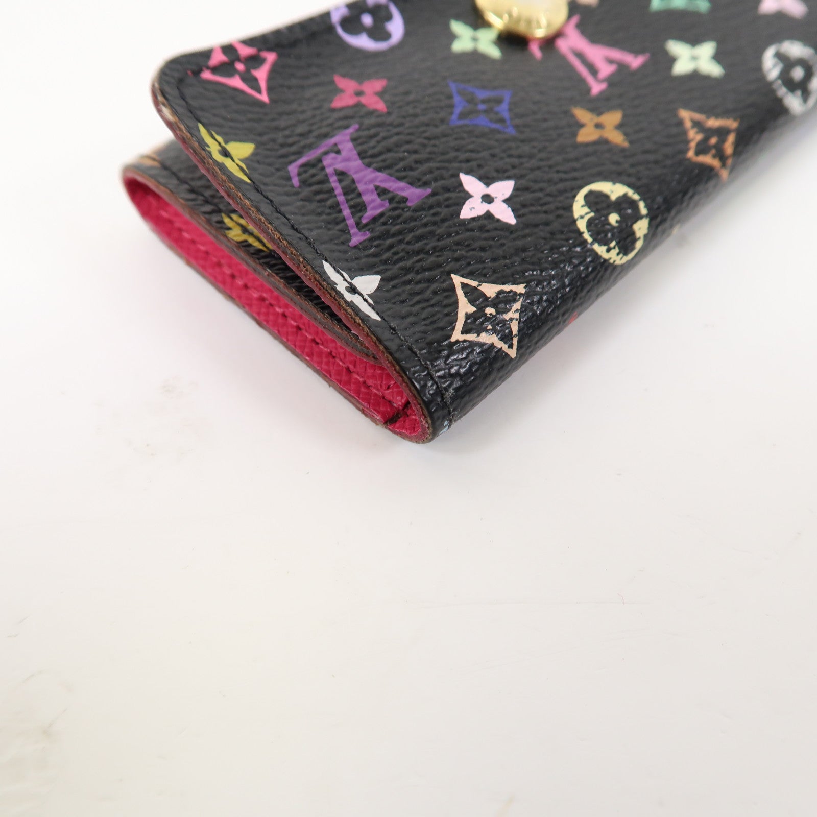 LOUIS VUITTON 【激減優惠】Monogram Multicolore Key Holder金扣鑰匙扣黑色
