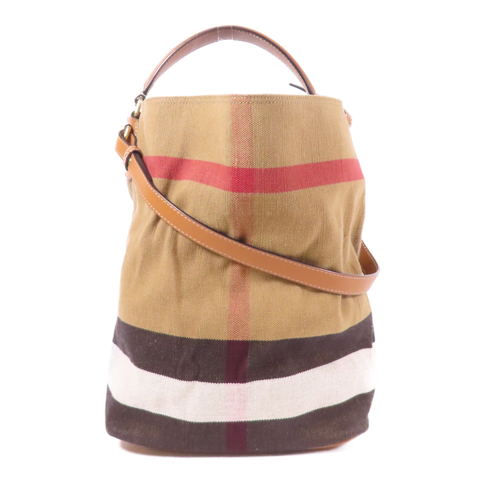 BURBERRY 帆布/皮革2 Way Shoulder金扣手挽肩背兩用袋