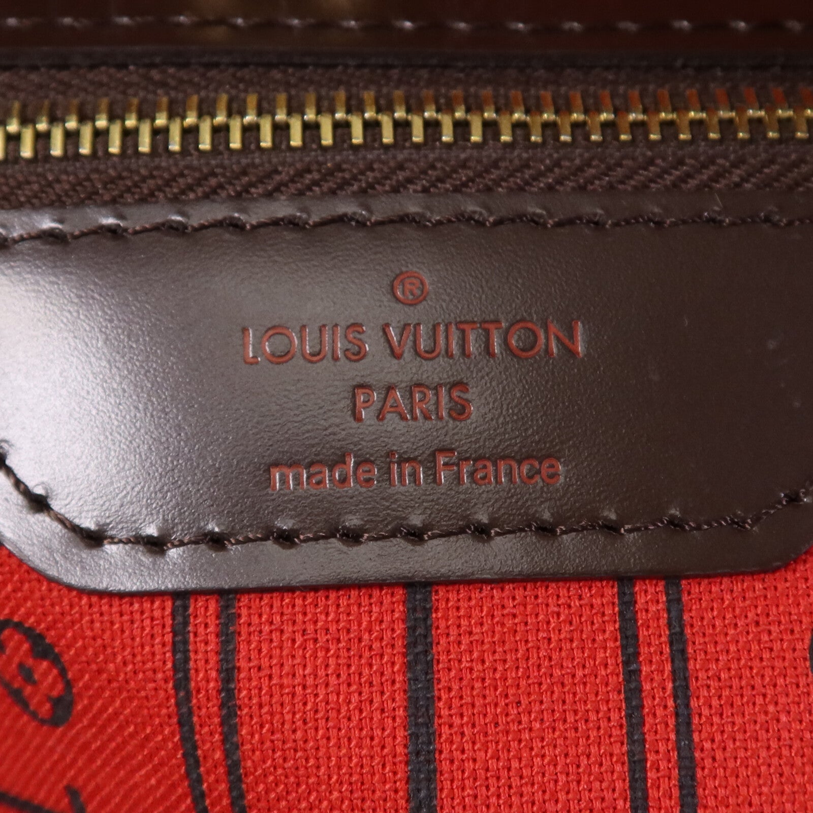 LOUIS VUITTON Damier Neverfull PM金扣手挽袋