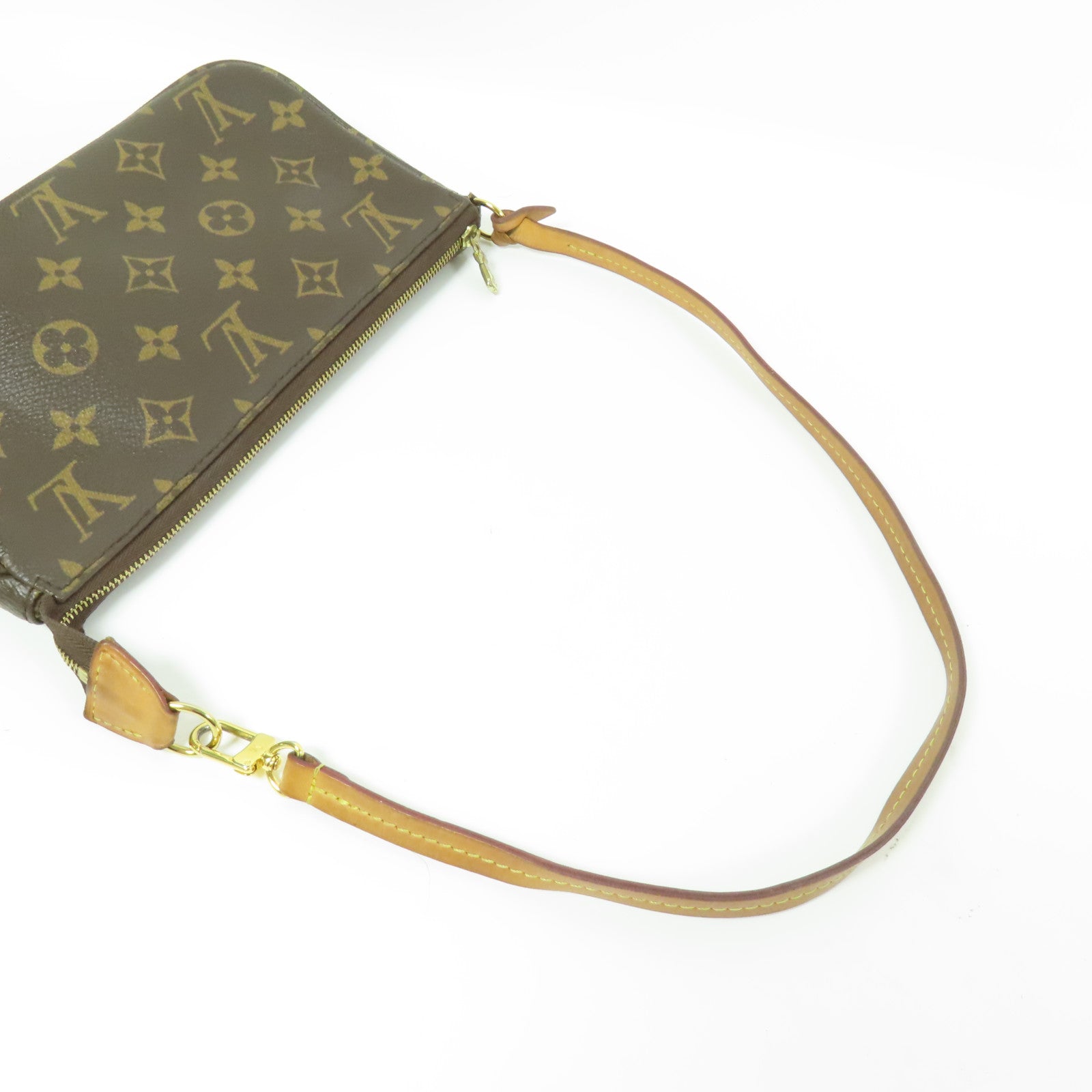 LOUIS VUITTON Monogram Pochette Accessoires金扣手挽袋
