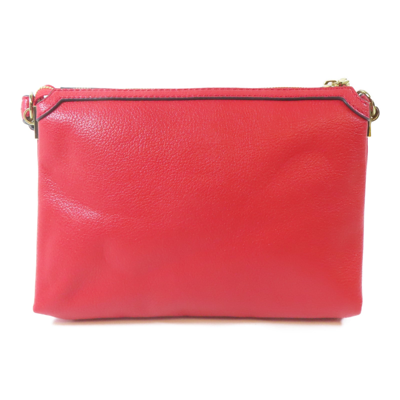 MOSCHINO 皮革Shoulder Bag金扣肩背袋紅色