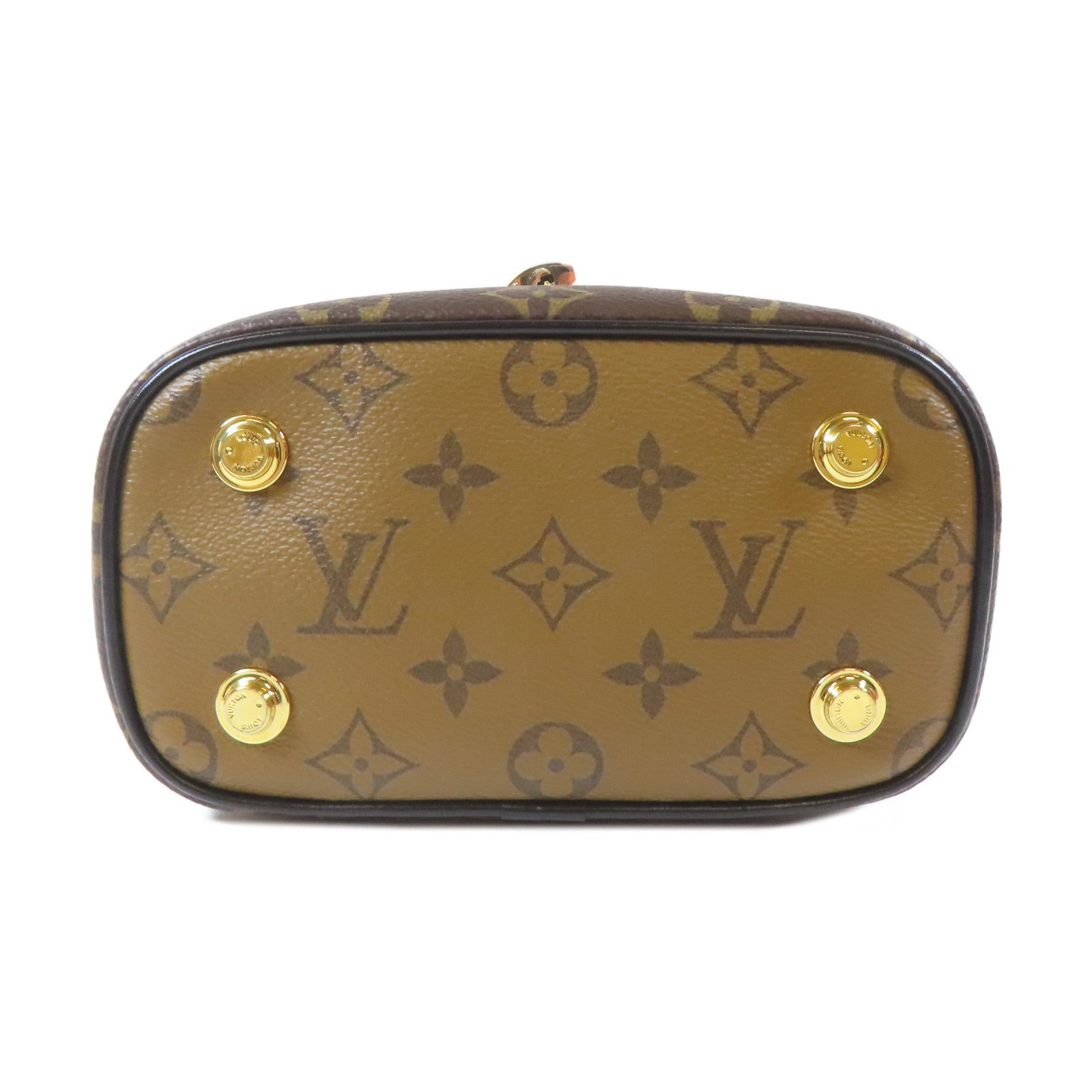 LOUIS VUITTON Monogram Vanity PM金扣鏈帶手挽肩背兩用袋啡色
