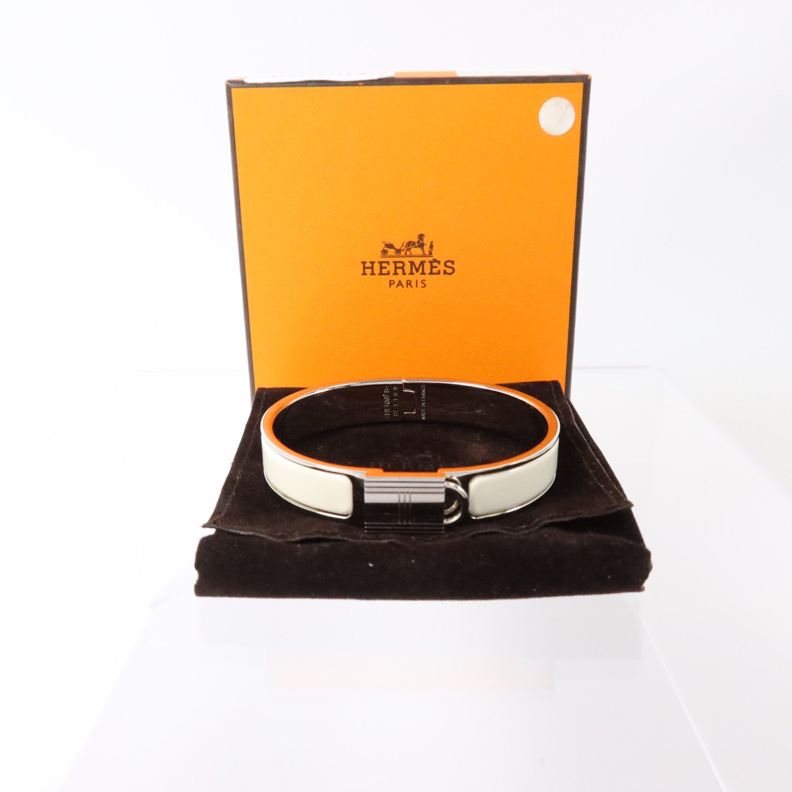 HERMES 金屬/琺瑯Clic Cadenas Bracelet銀扣手鏈