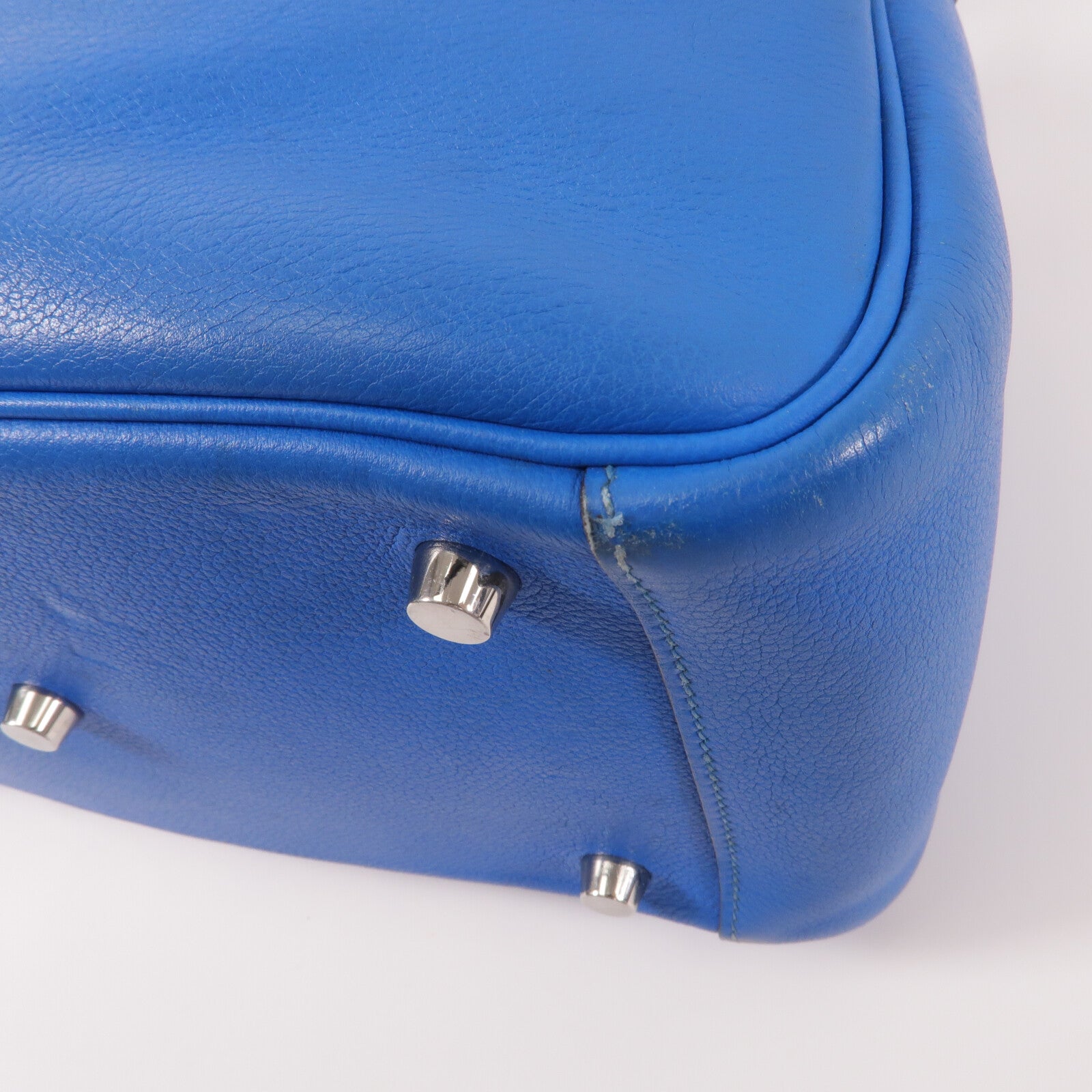 HERMES Evercolor皮革Lindy 26手挽肩背兩用袋Blue Hydra