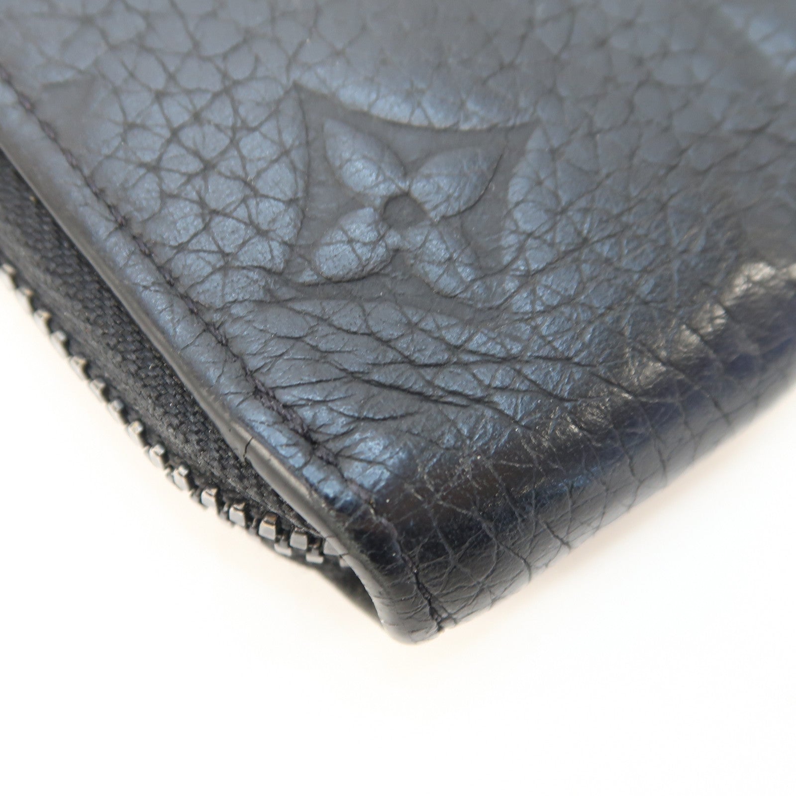 LOUIS VUITTON Monogram Taurillon Zippy Vertical Wallet長錢包黑色