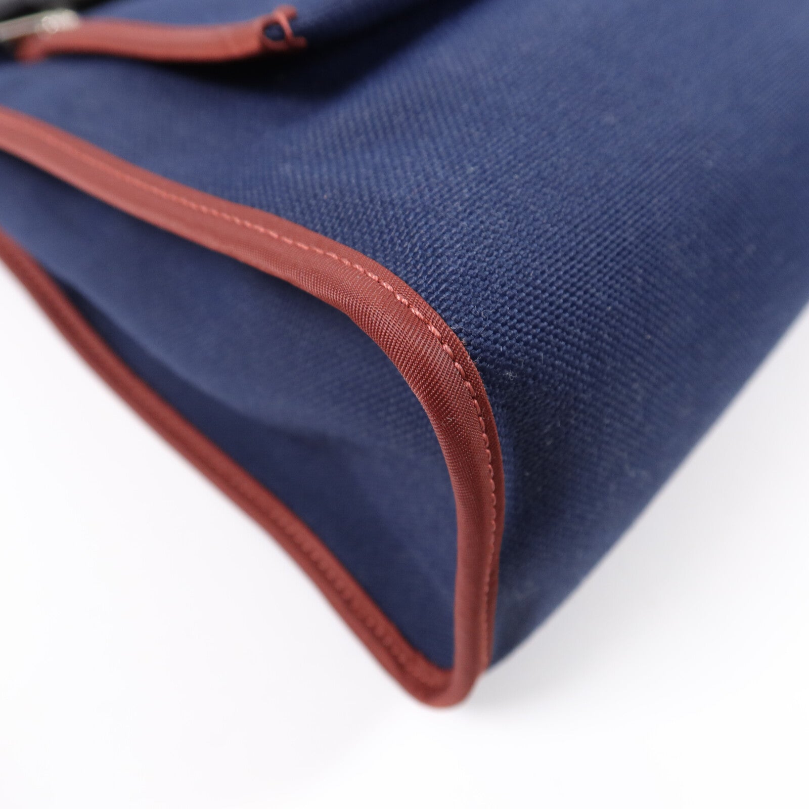 HERMES 帆布Herbag PM手挽肩背兩用袋Bleu Marine