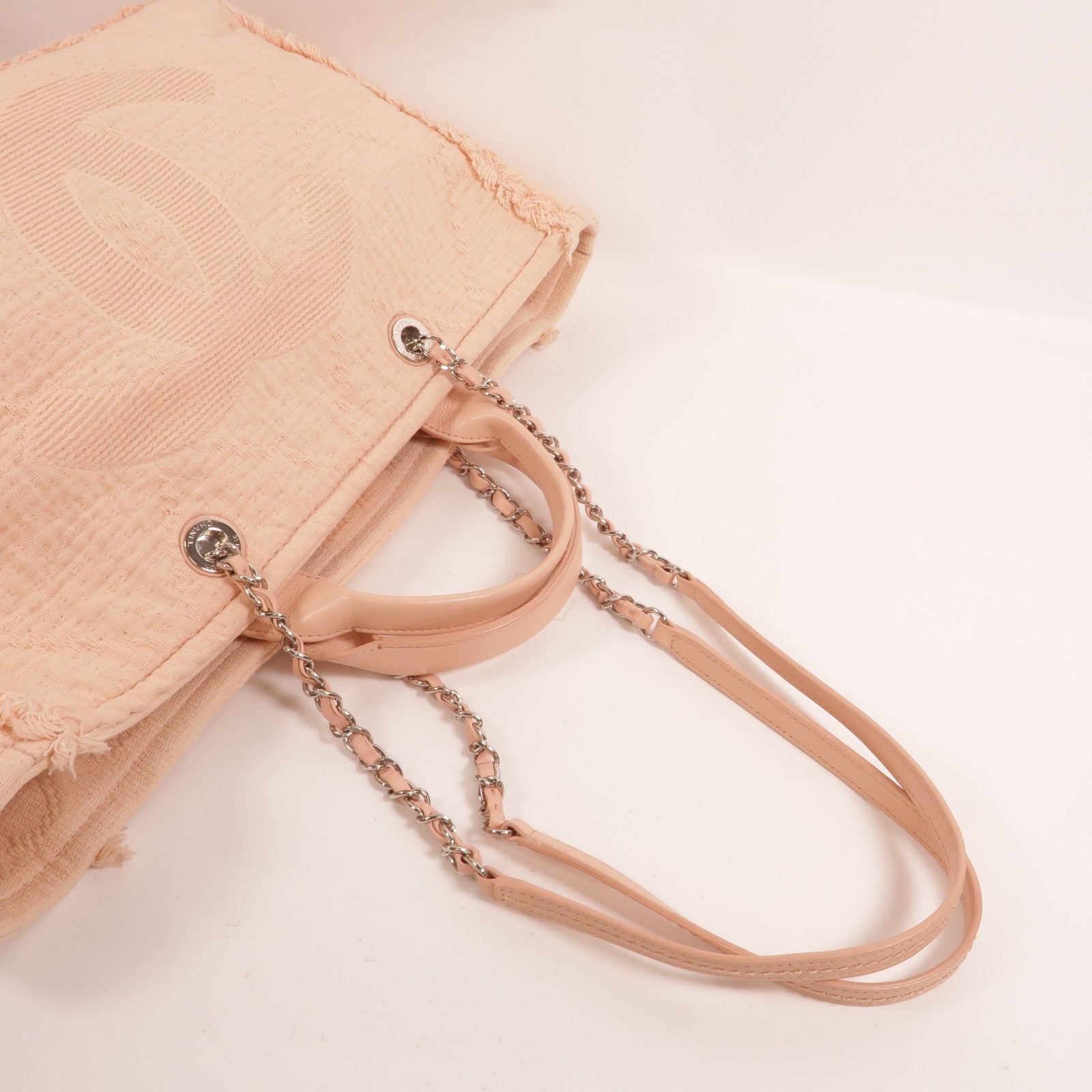 CHANEL 帆布Deauville Tote Bag手挽肩背兩用袋