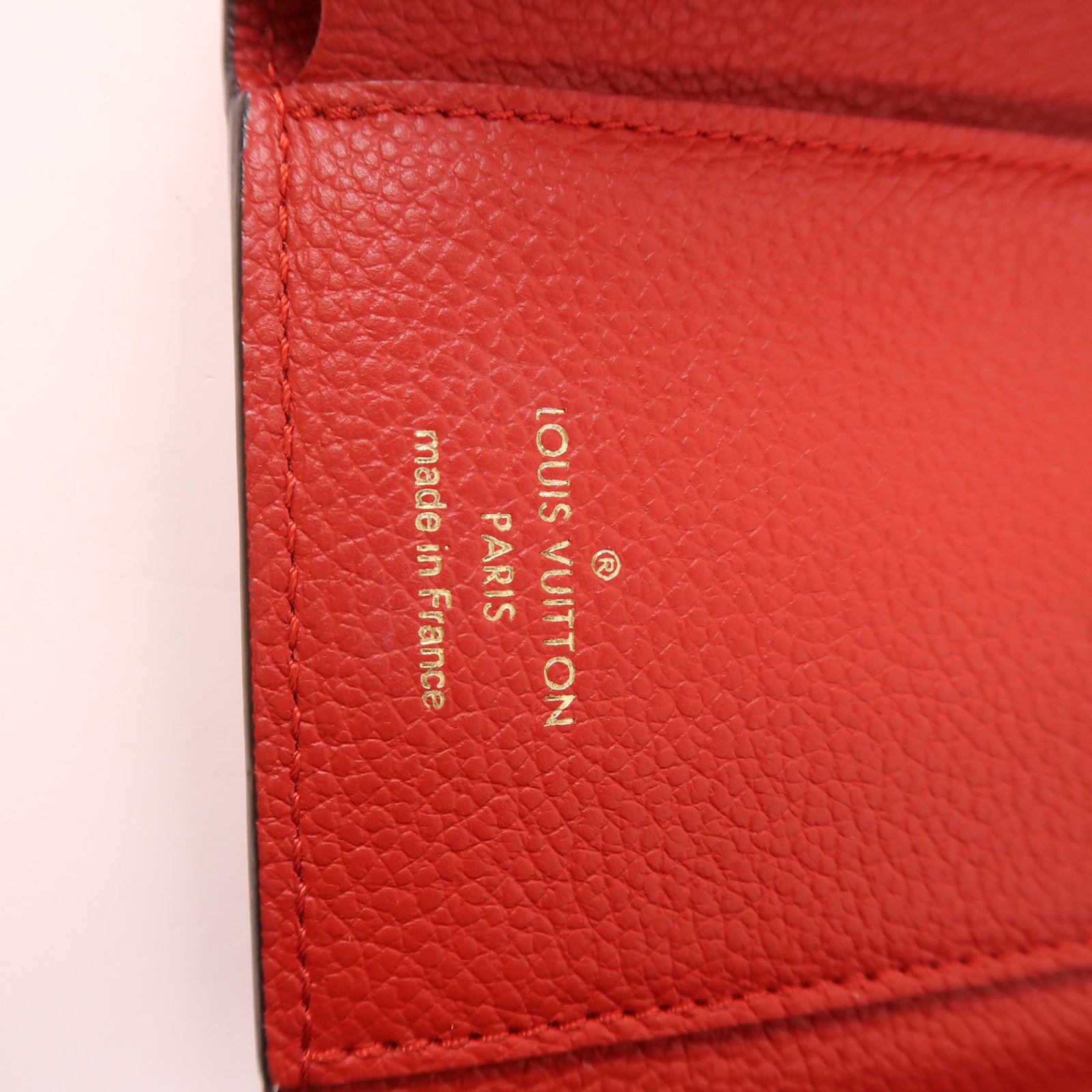 LOUIS VUITTON LV GHW Victorine Tri-fold Wallet Monogram Empreinte Red