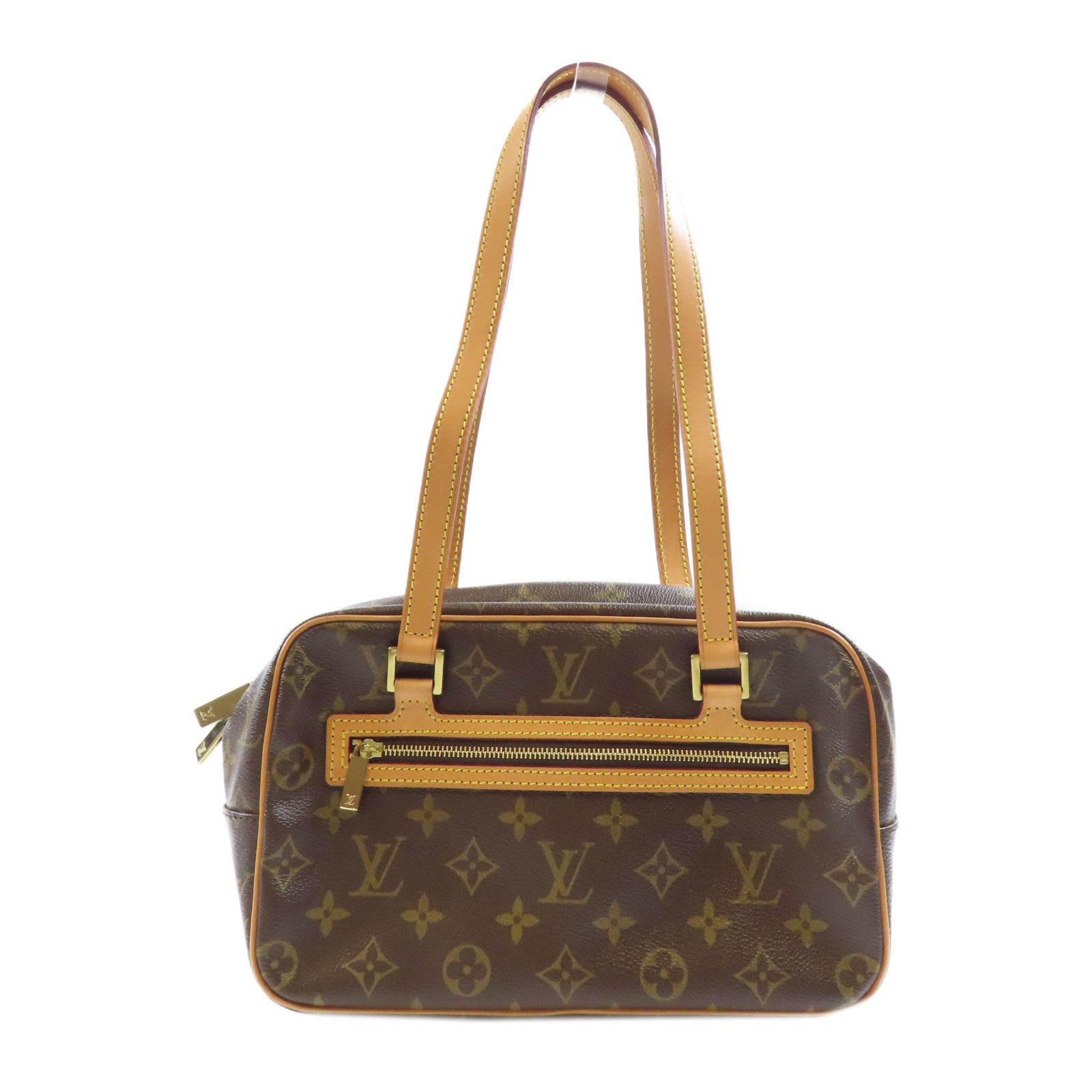 LOUIS VUITTON Monogram Cite MM金扣肩背袋棕色