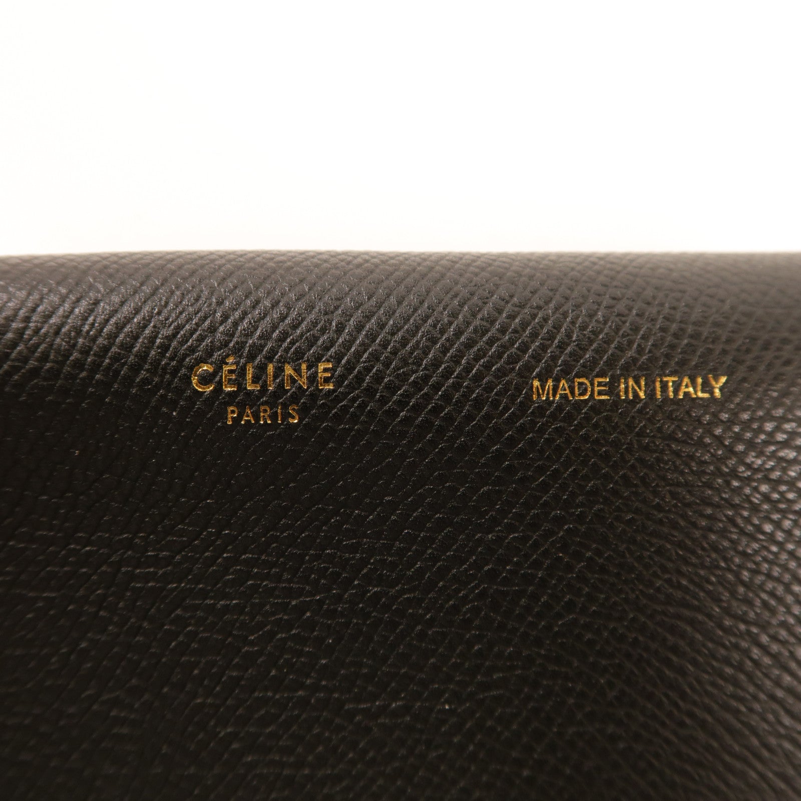 CELINE 牛皮皮革Strap Clutch金扣肩背袋黑色/淺藍色