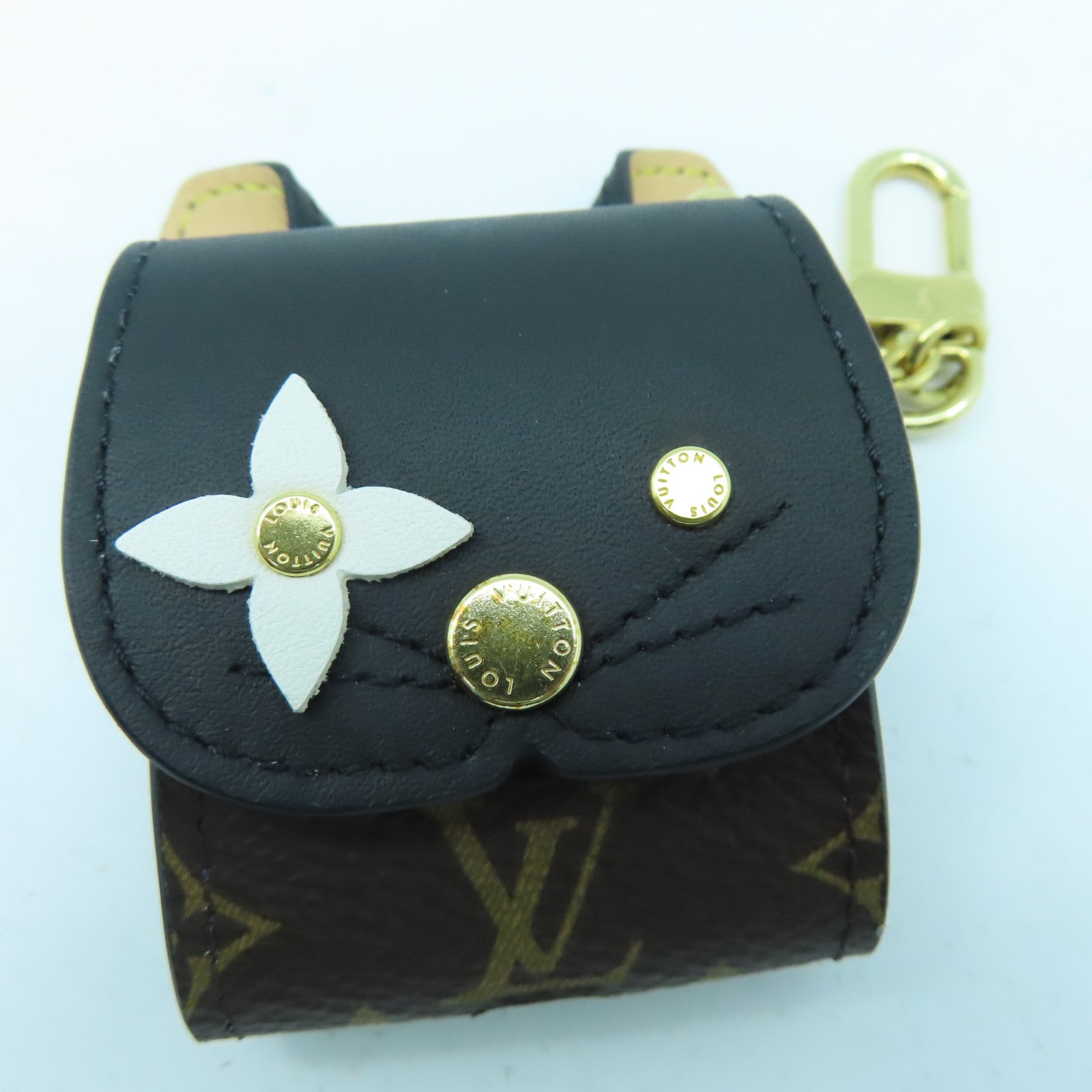LOUIS VUITTON 【激減優惠】Monogram Earphone Case金扣耳機套啡色