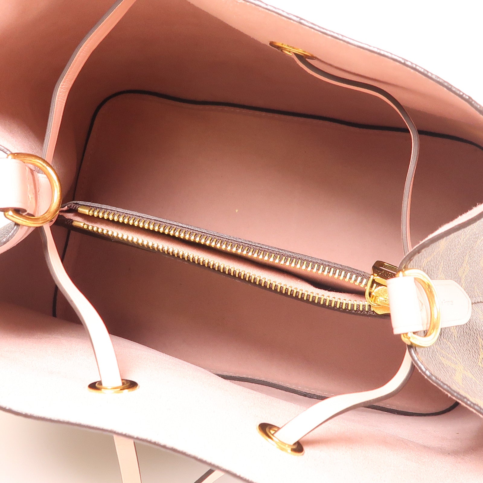 LOUIS VUITTON Monogram Neo Noe金扣手挽肩背兩用袋棕色/粉紅色