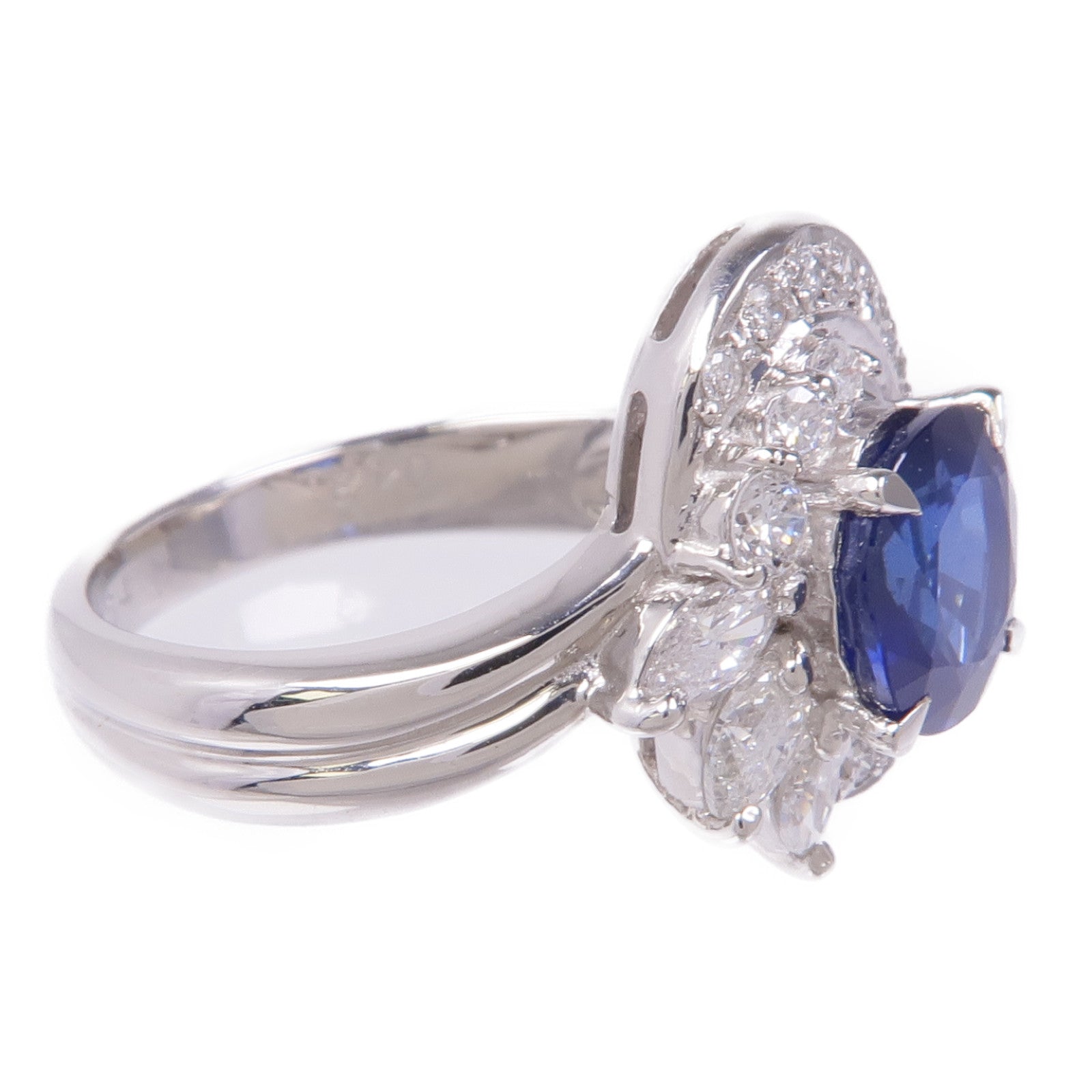 JEWELRY 【激減優惠】PT900鉑金/藍寶石Sapphire Diamond Ring鑽石戒指US#6.25