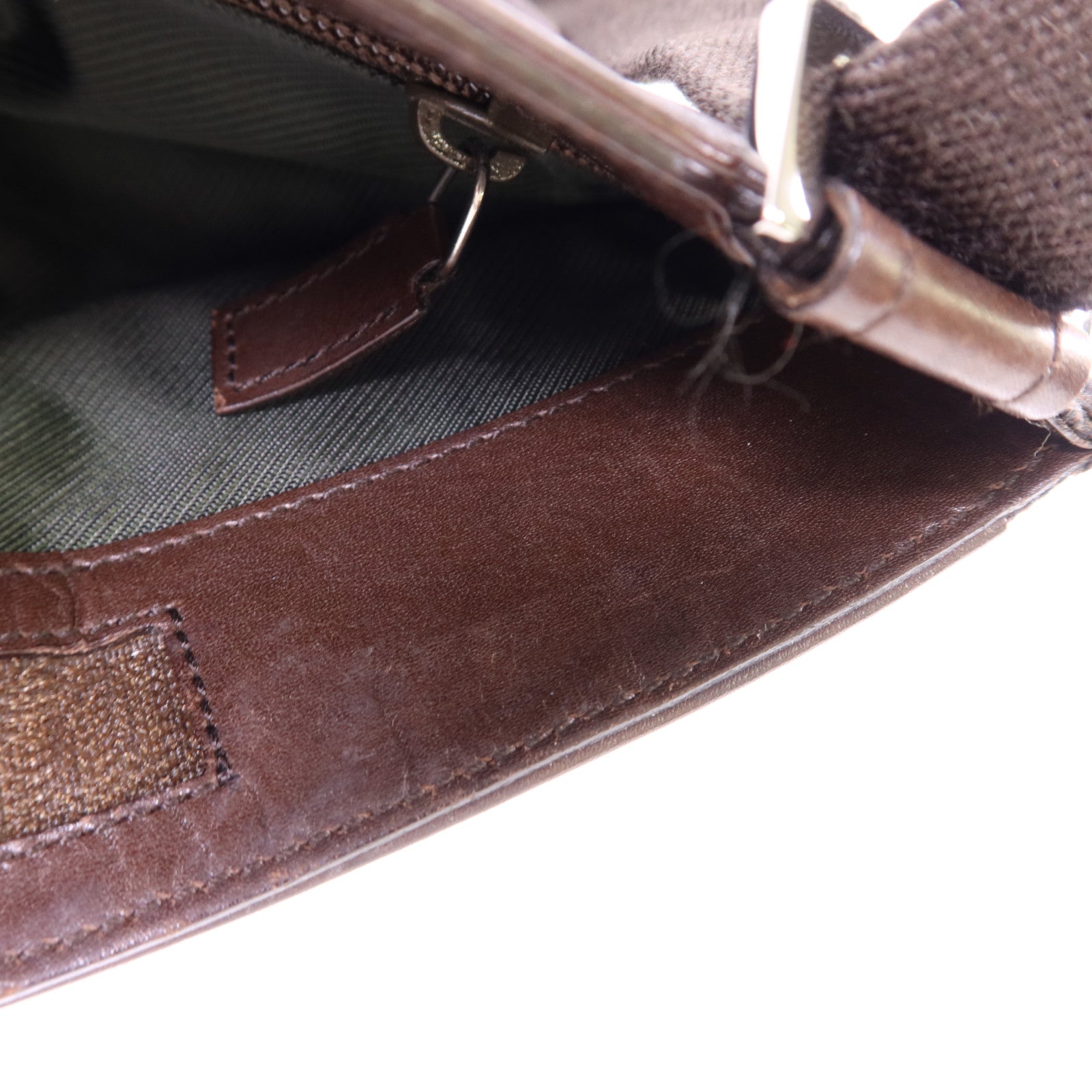 GUCCI 帆布Shoulder Bag銀扣肩背袋