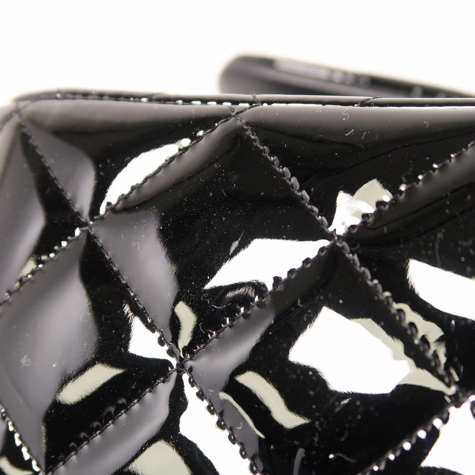 CHANEL 漆皮皮革Large Classic銀扣鏈帶肩背袋