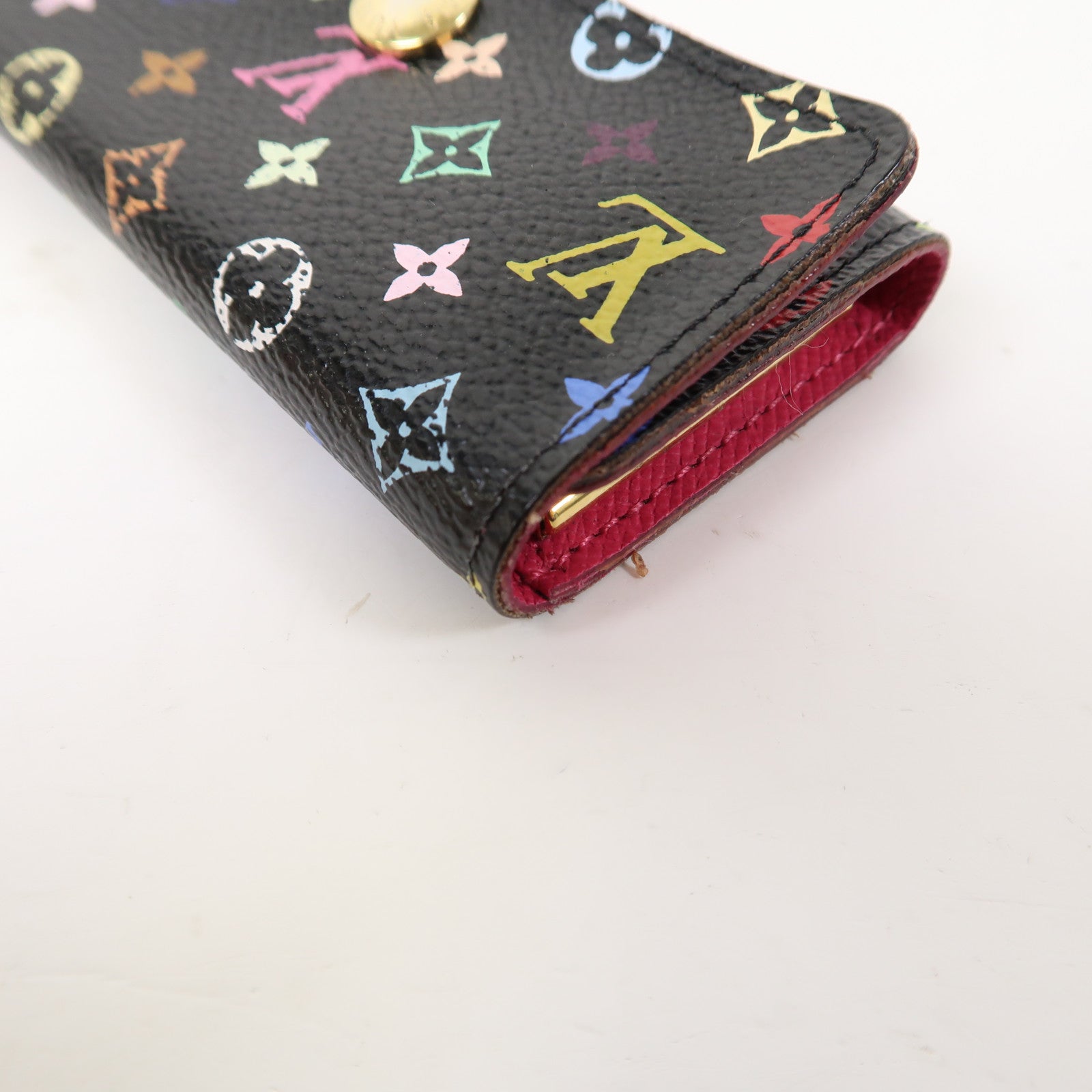 LOUIS VUITTON 【激減優惠】Monogram Multicolore Key Holder金扣鑰匙扣黑色
