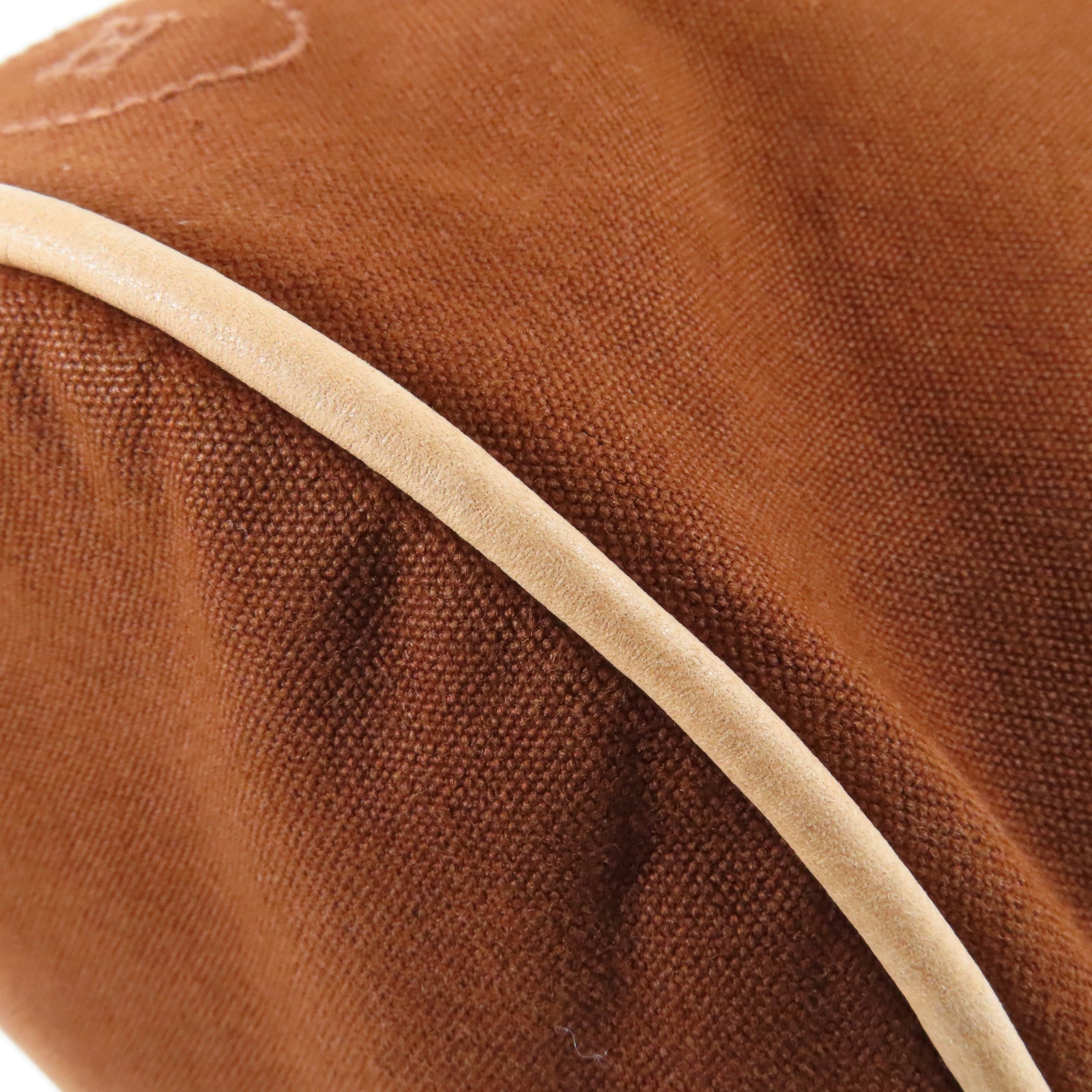 HERMES 【激減優惠】帆布Shoulder Bag金扣肩背袋啡色