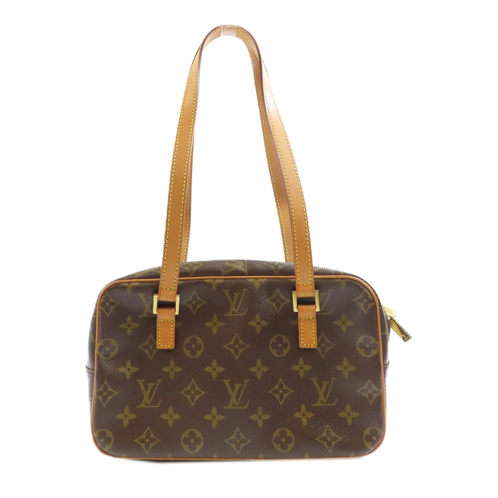 LOUIS VUITTON Monogram Cite MM金扣肩背袋棕色